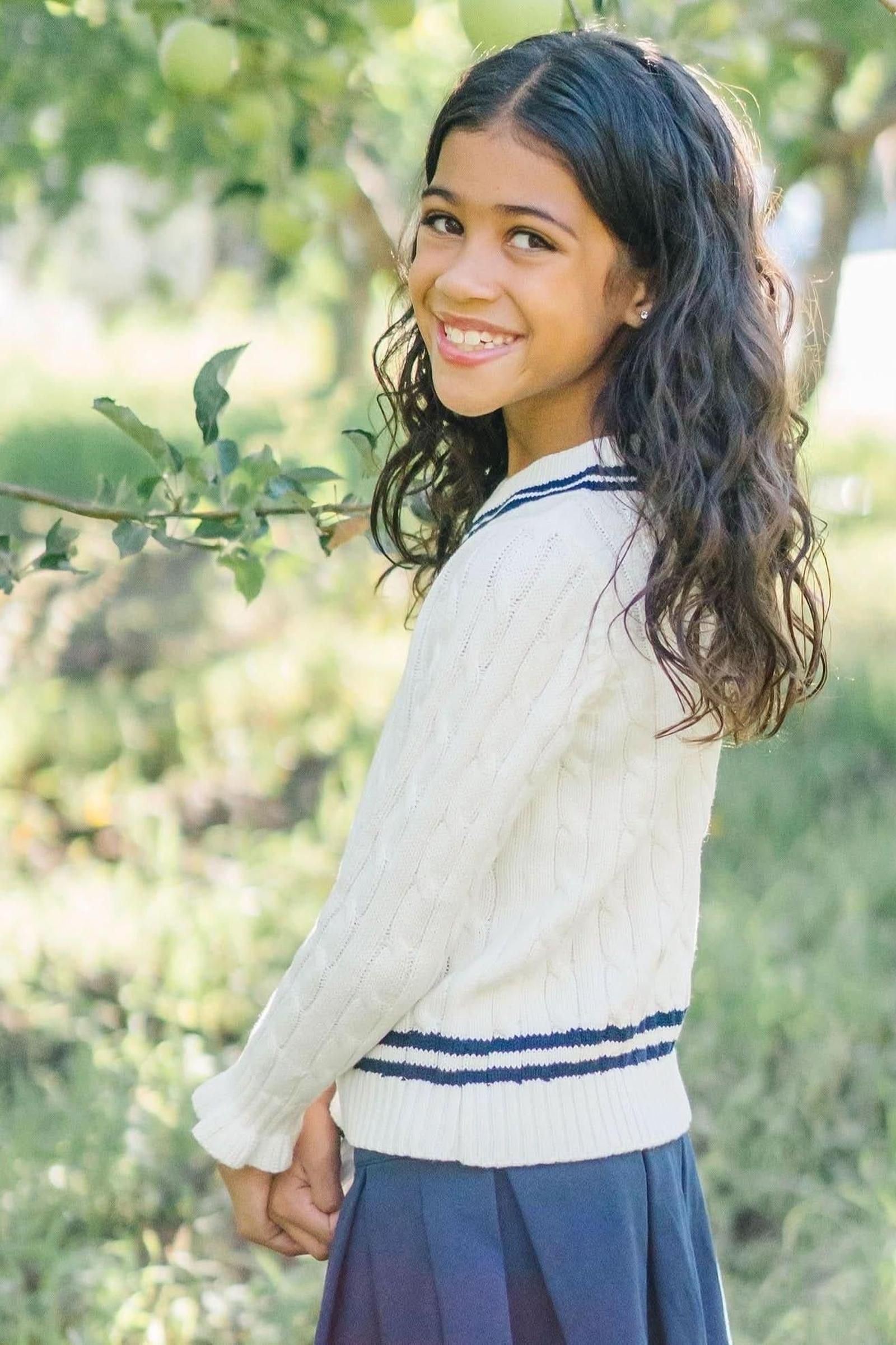 Organic Cotton Ruffle Cuff Cricket Sweater for Baby Girls, White