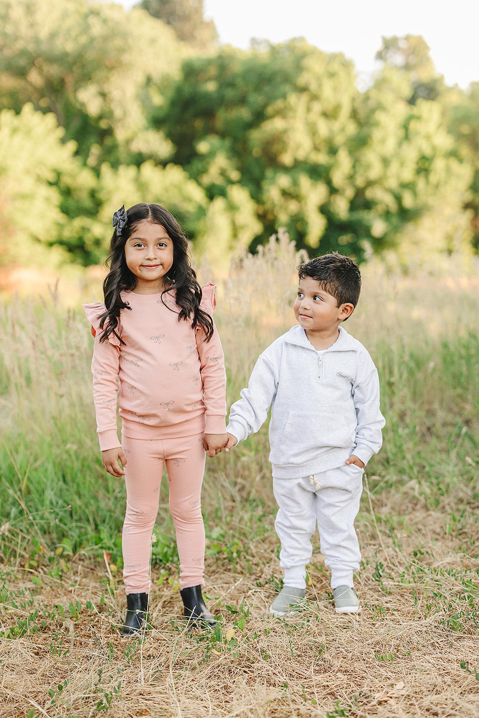 Good Vibes Quarter Zip Grey Sweatshirt Set, Cotton, Baby, Toddler & Kids