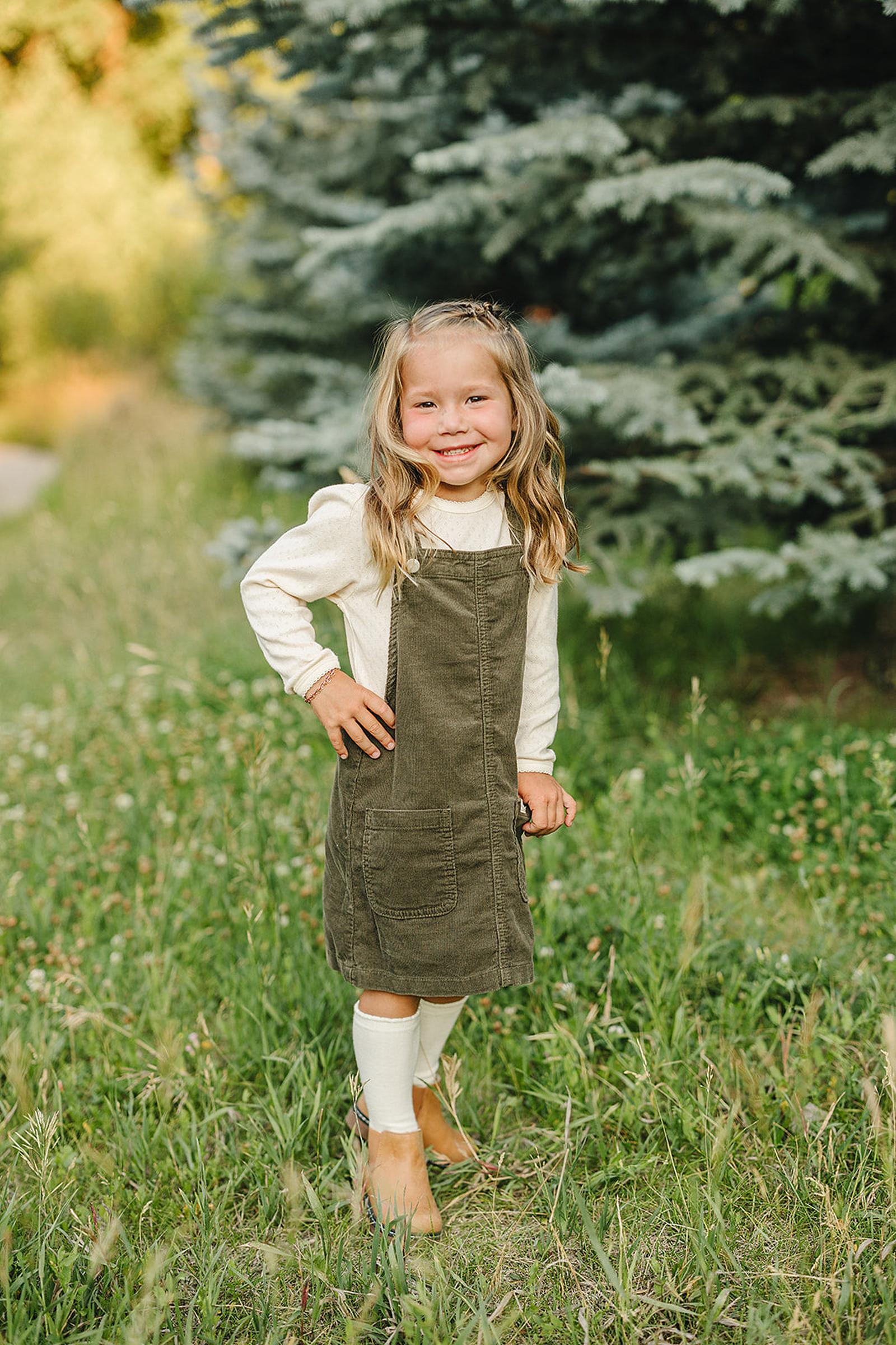 Classic Green Corduroy Dress, 100% Cotton, Baby & Toddler