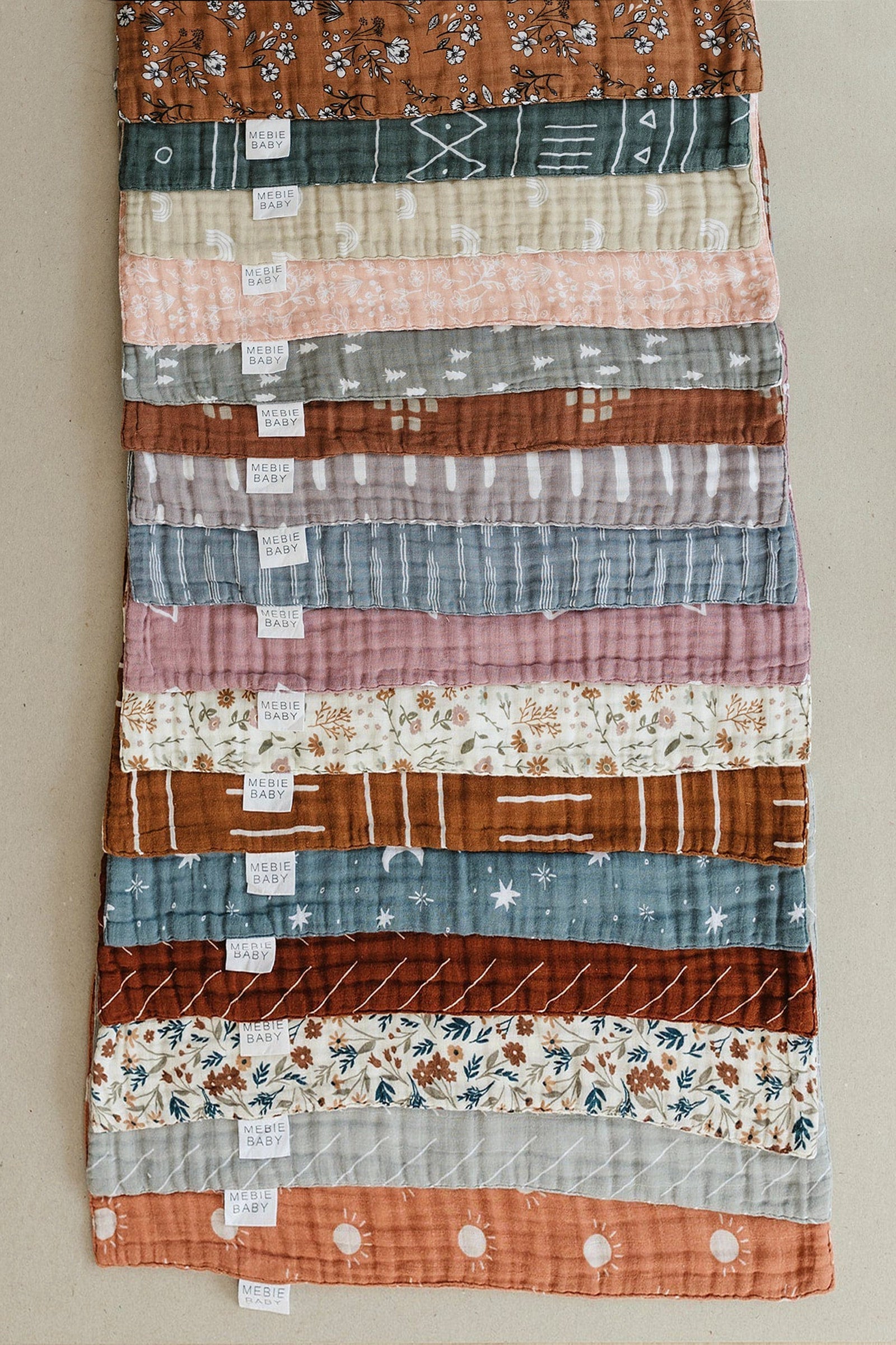 Chestnut Textile Muslin Burp Cloth, 100% Cotton, Baby Essentials