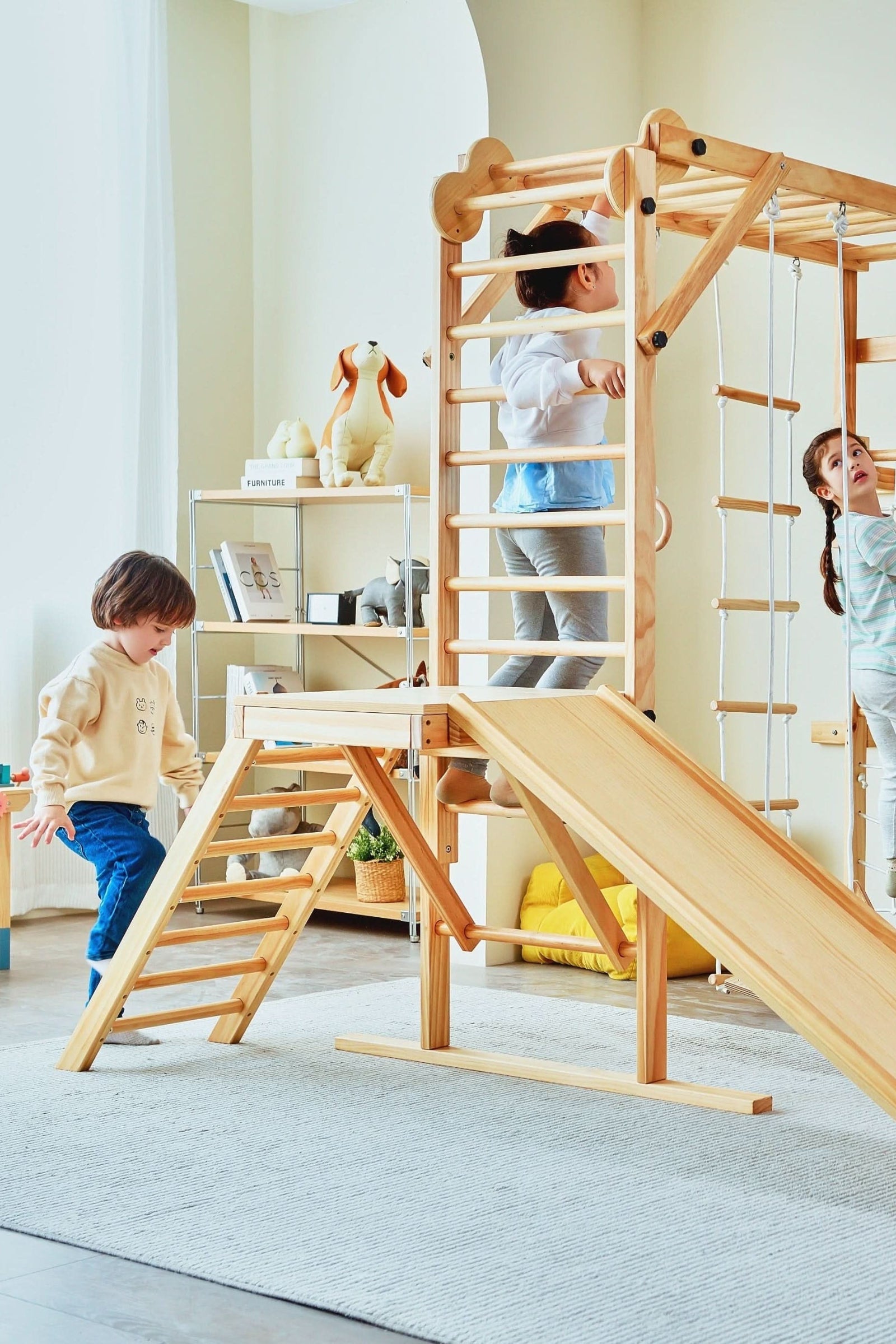 Grove Foldable Jungle Gym Playset, Indoor, Climber, Slide, Color Bars