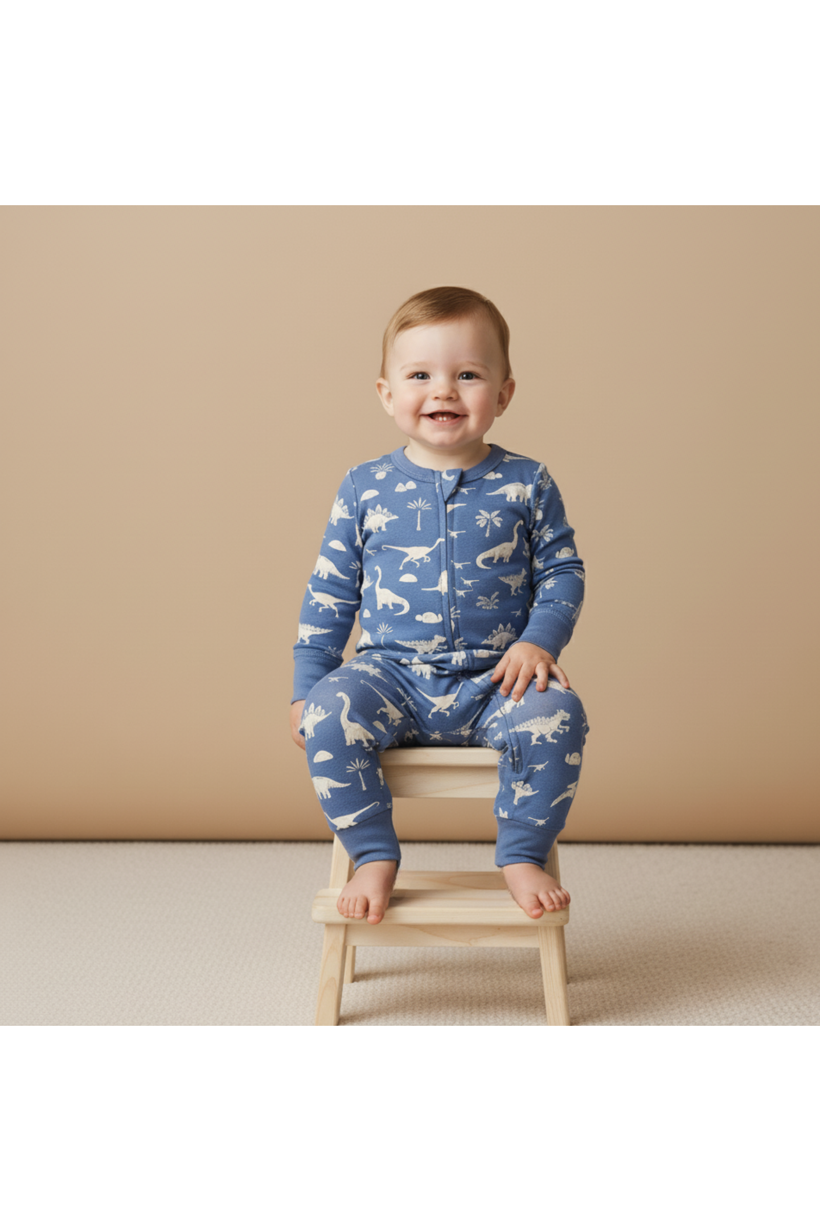 Organic 2-Way Zip Romper - Dino