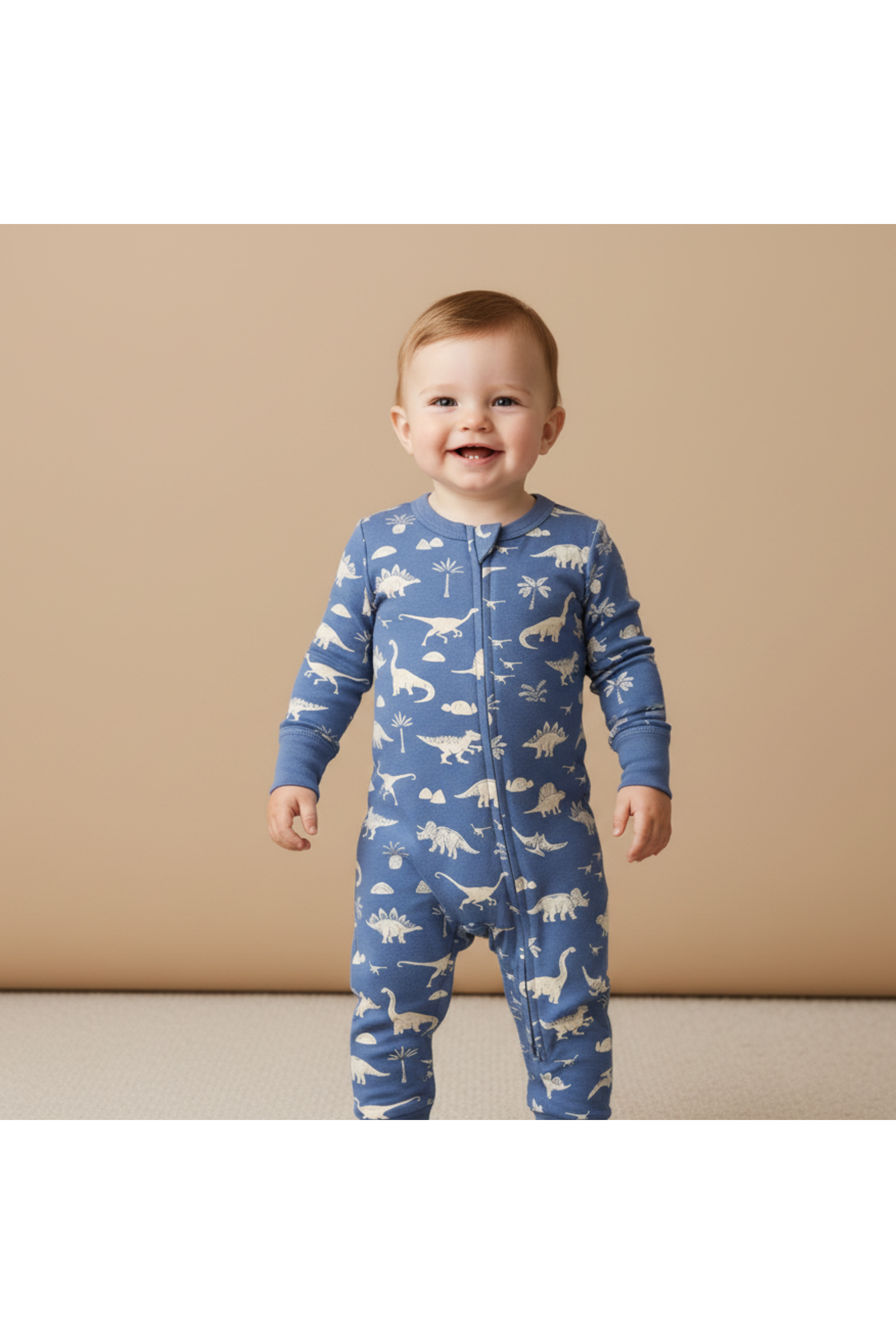 Organic 2-Way Zip Romper - Dino