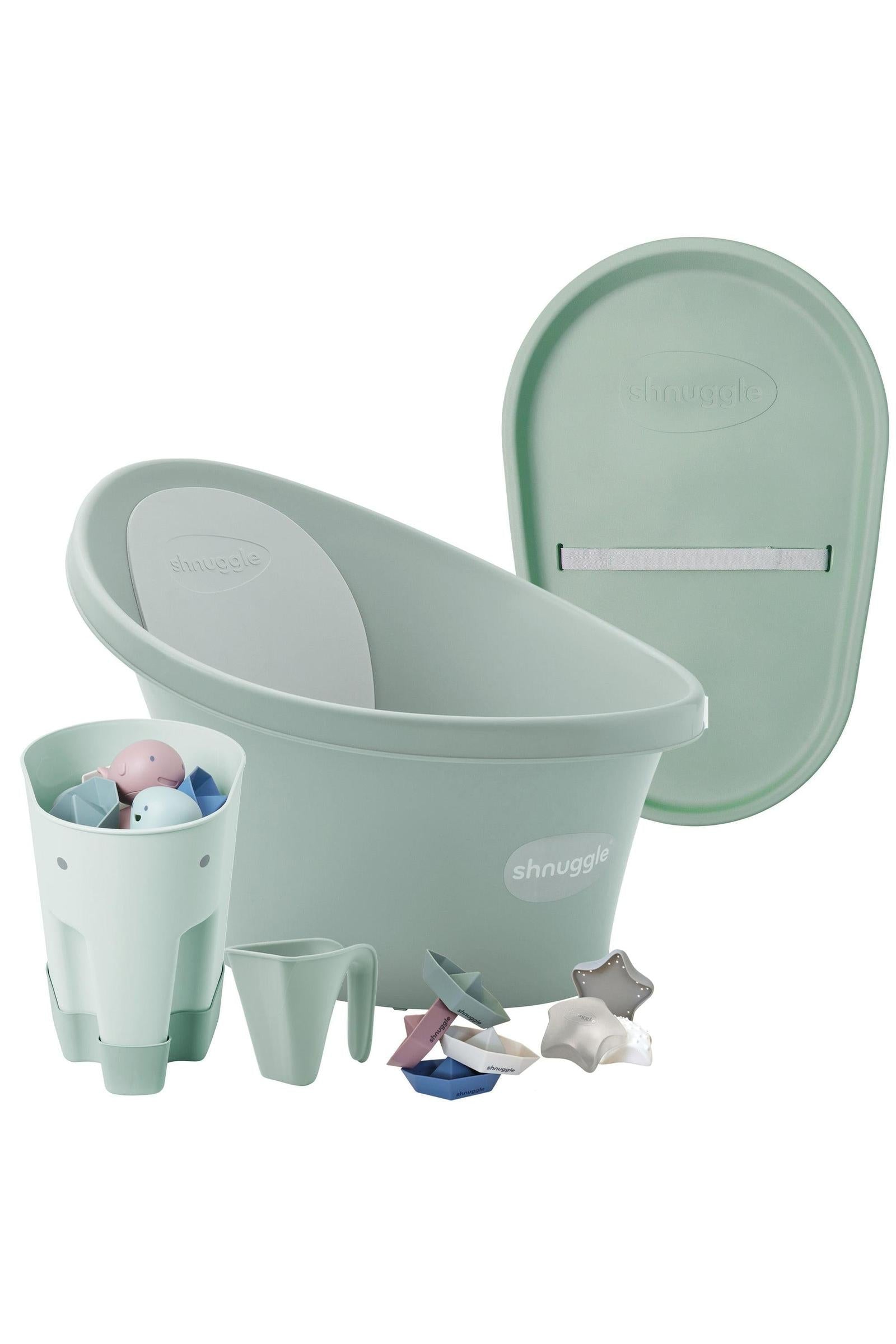 Shnuggle Bath & Change Bundle, Newborn Baby Bath & Changing Bundle + 6 Piece Accessories