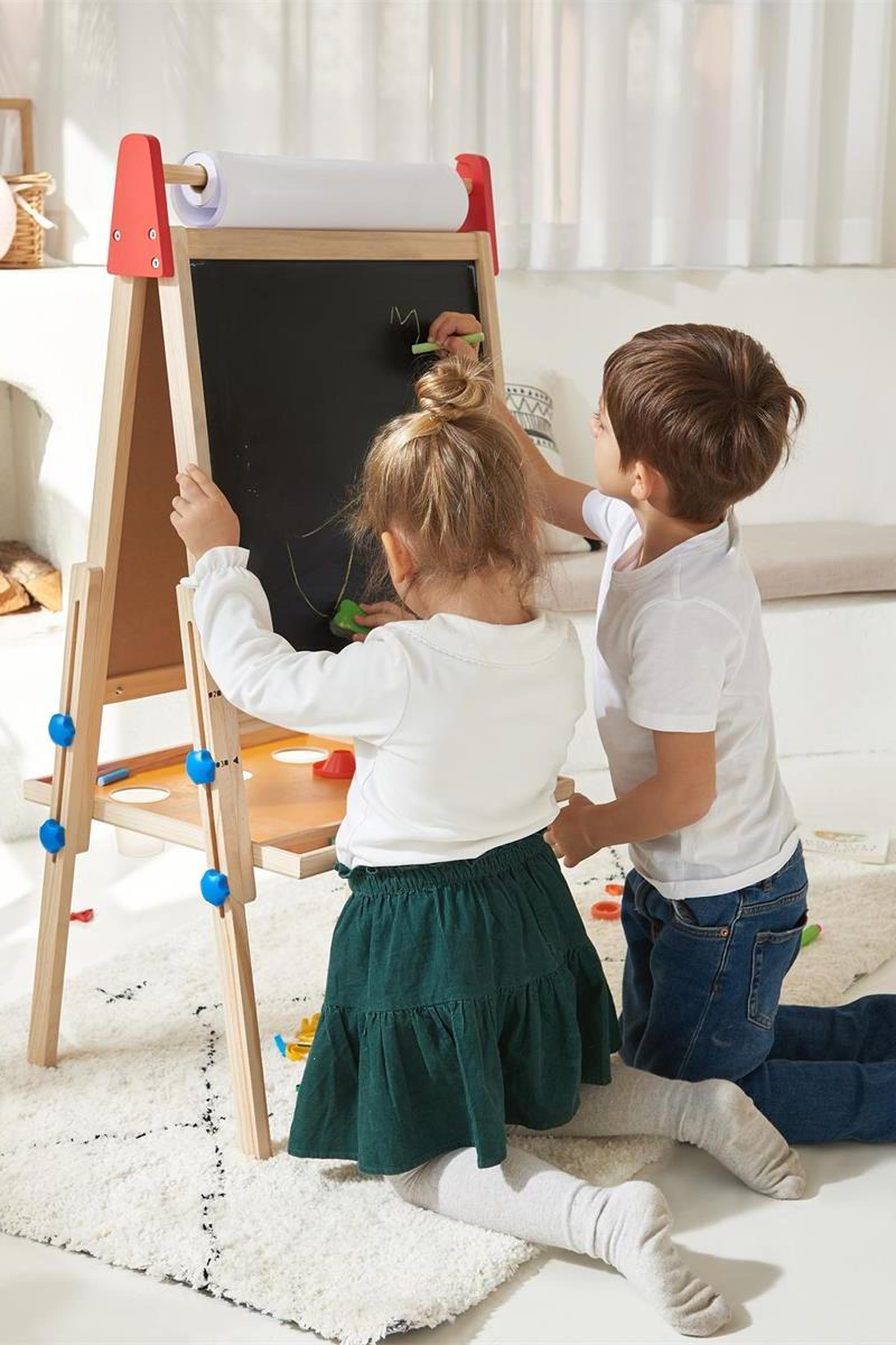 3-in-1 Art Easel, for Kids, Chalk Board, Magnetic Whiteboard, Art Paper Holder