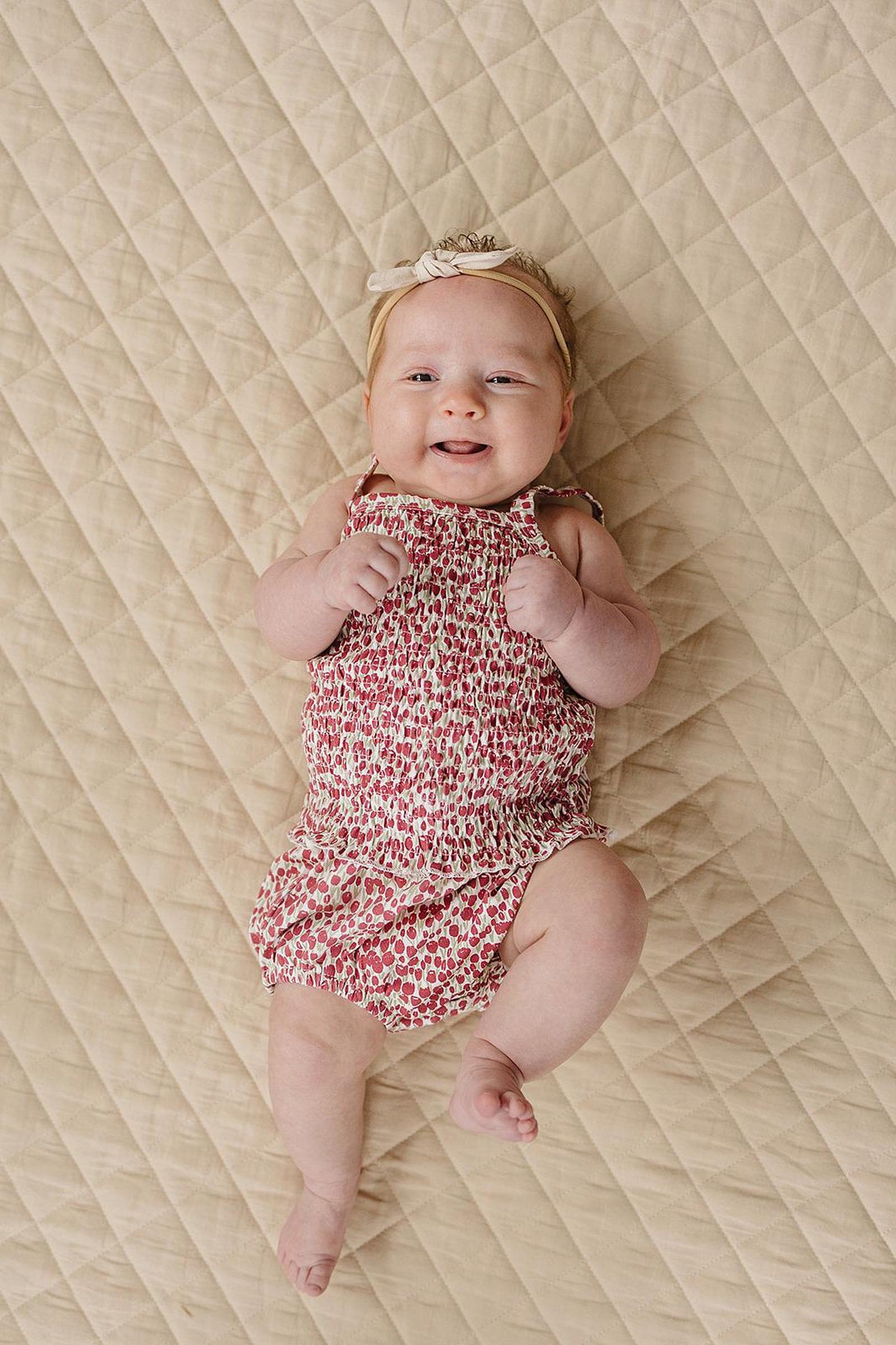 Cotton Tulip Ruched Bloomer Set for Baby Girls