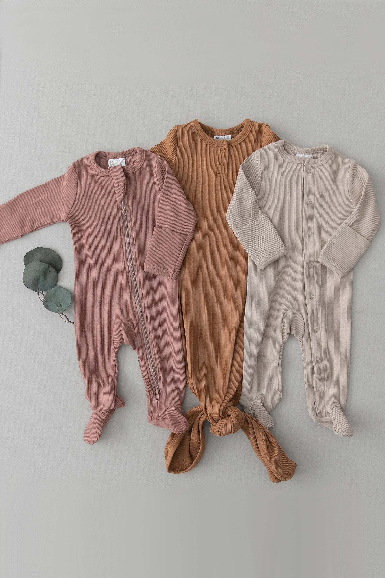 Dusty Rose Ribbed Zipper Footed Pajama, Baby Essentials, Organic Cotton