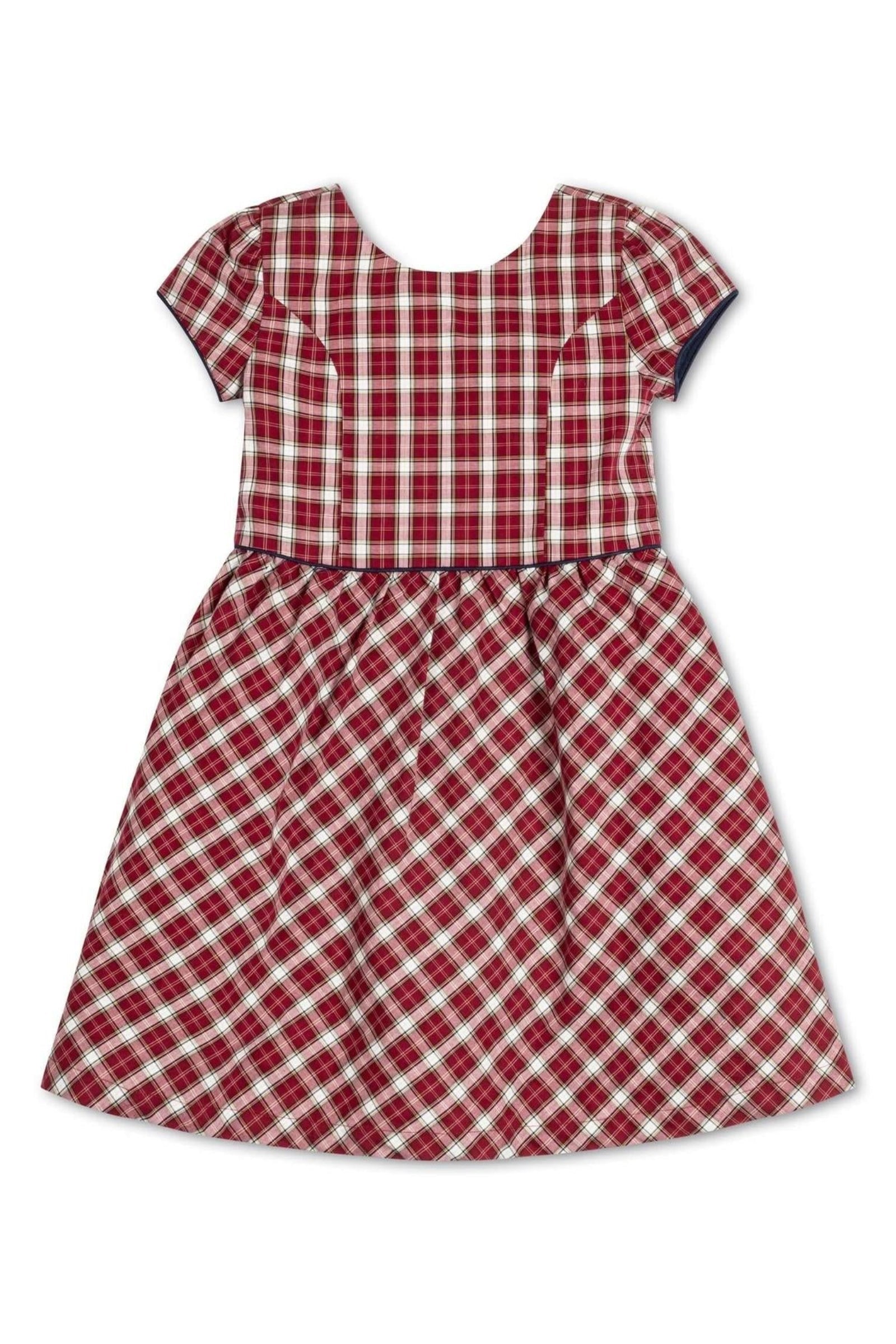 Organic Cotton Schoolgirl Dress, Dark Red, Toddler & Kids