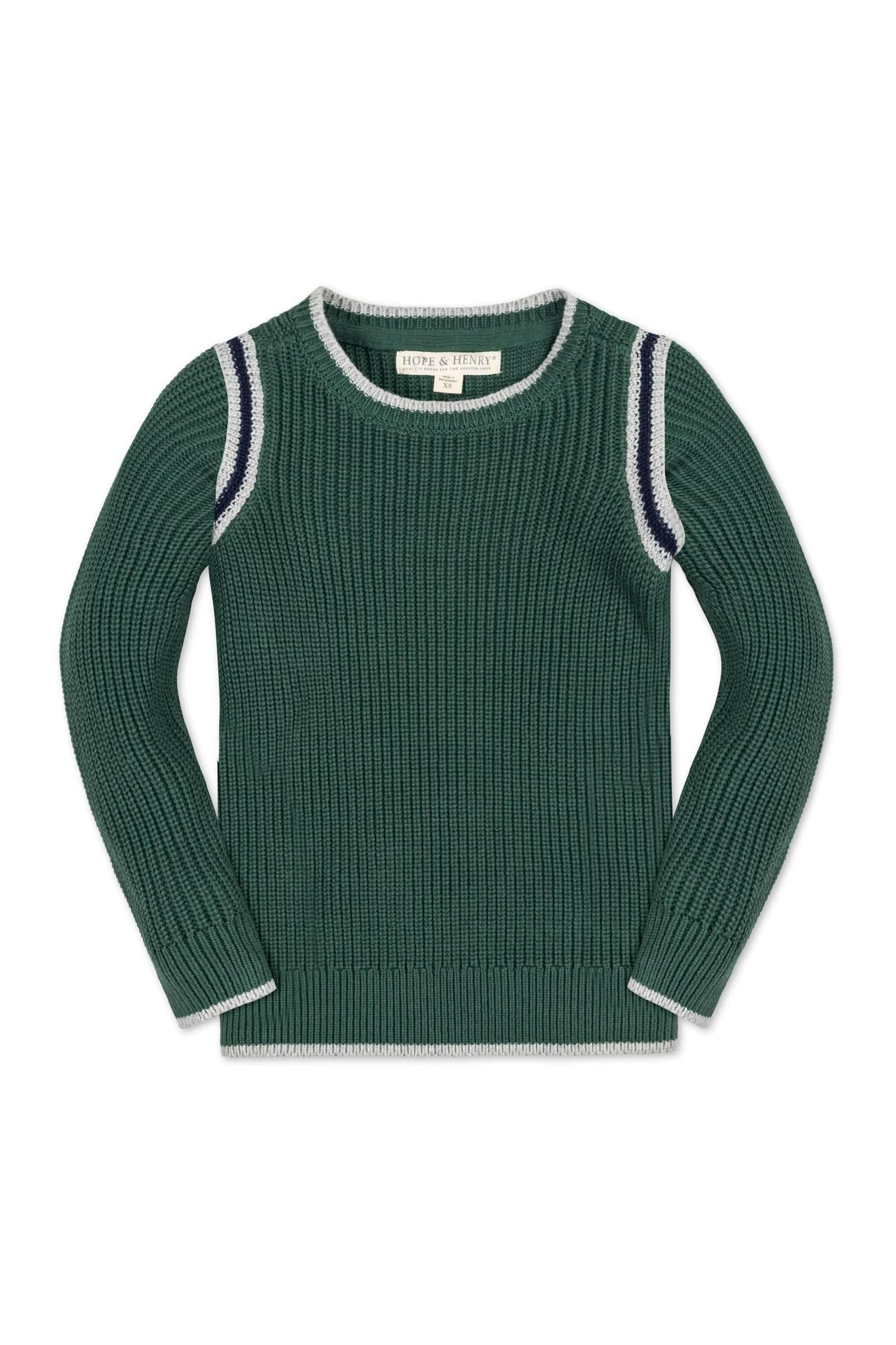 Organic Cotton Sporty Crew Neck Sweater Baby Boys, Green