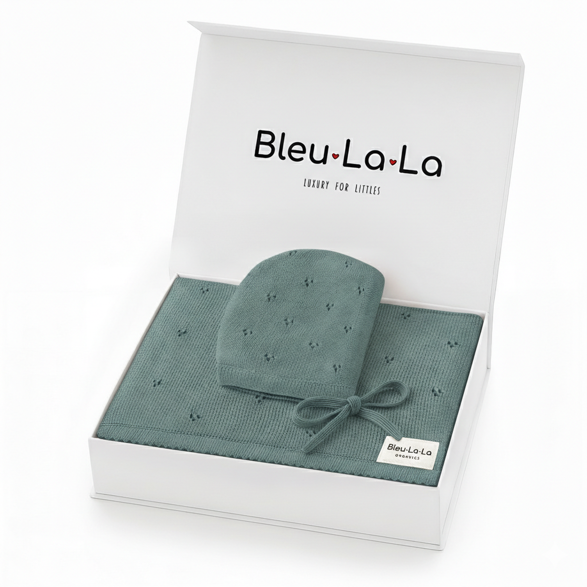 Organic Pointelle Swaddle Blanket + Hat Gift Set