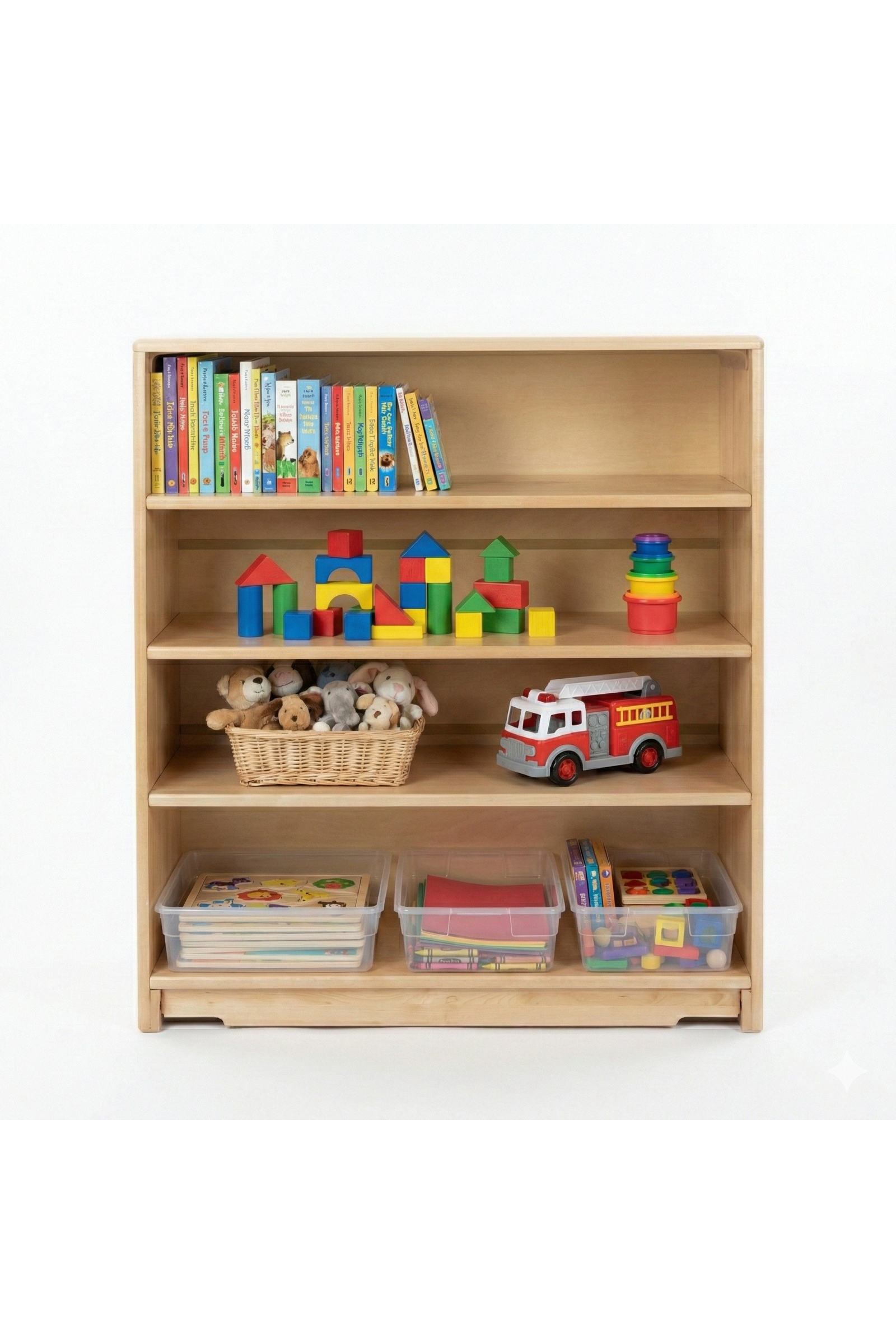 Montessori Tall Toy & Book Organizer for Kids' Rooms