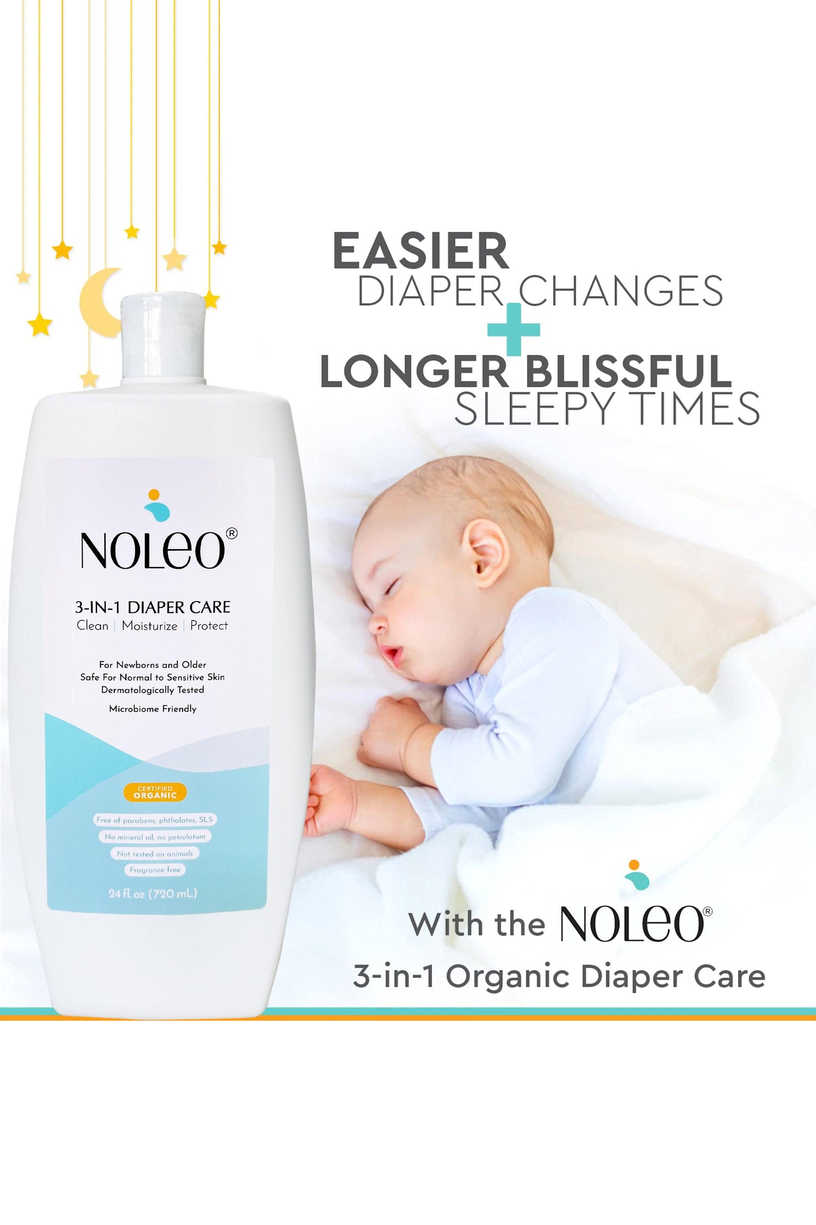 NOLEO 3-IN-1 Diaper Rash Cream, 24oz