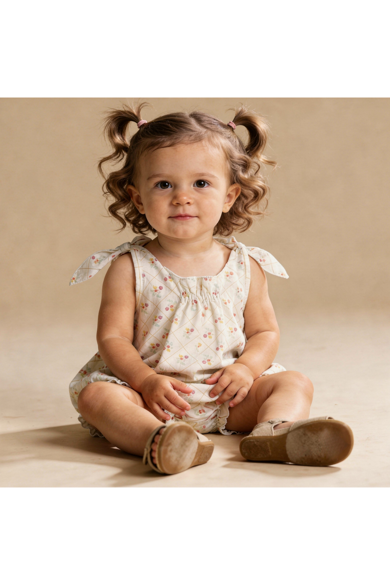 Organic Tie Shoulder Bubble Romper - Spring Weave