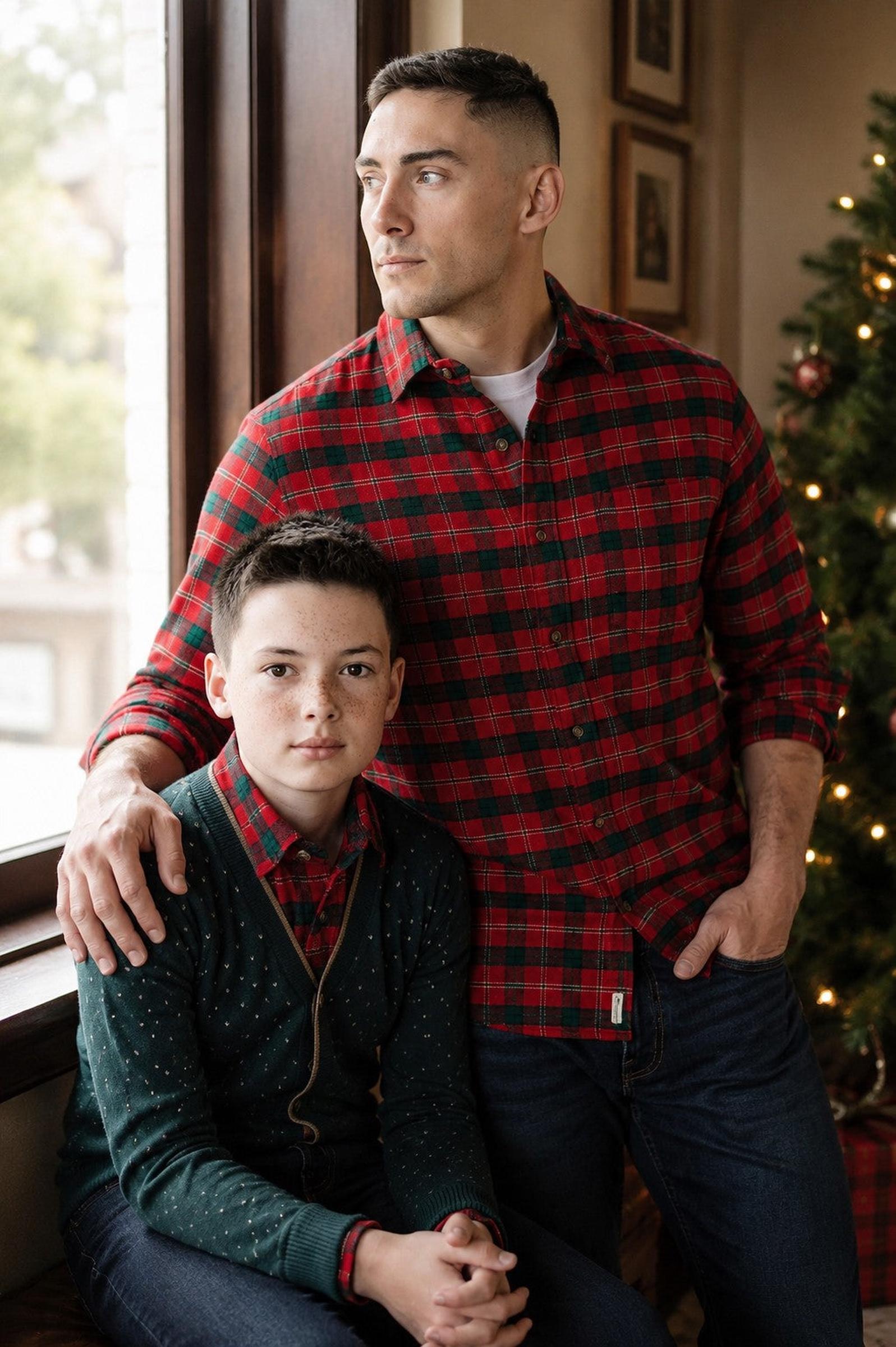 Organic Cotton Flannel Shirt, London Plaid, Men, Family Matching Outfits