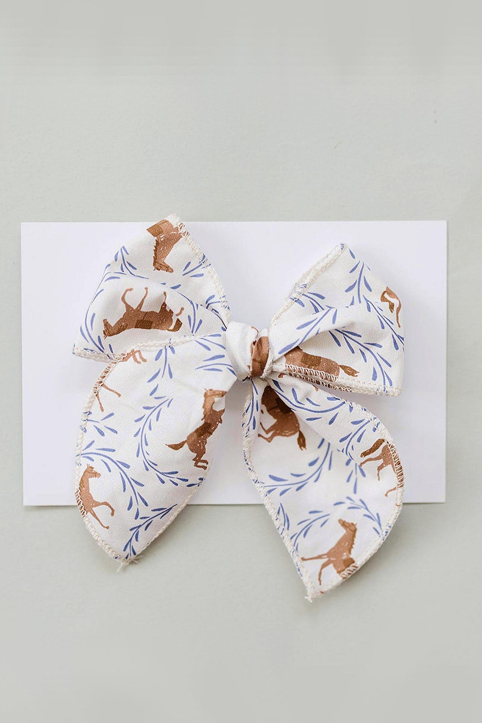 Western Pony Print Hair Bow for Baby & Kids