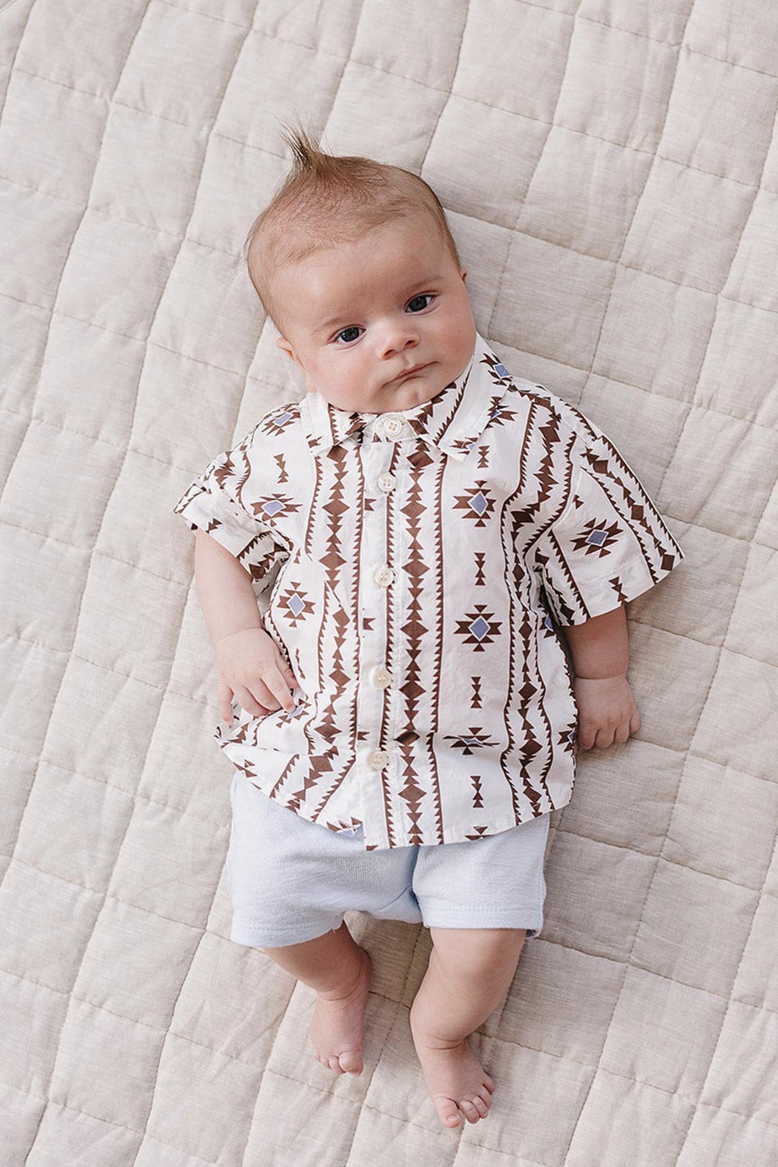 Aztec Western Button Up Shirt for Baby & Kids