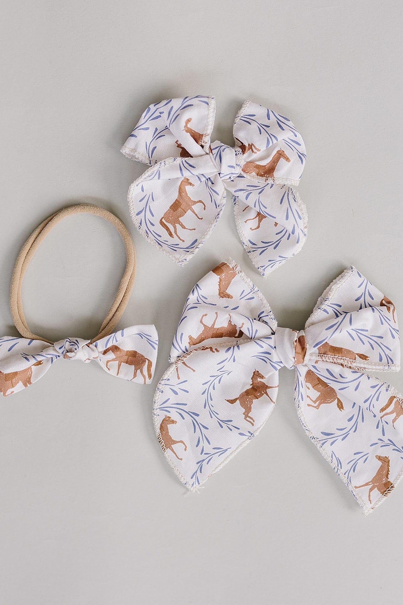Western Pony Print Hair Bow for Baby & Kids