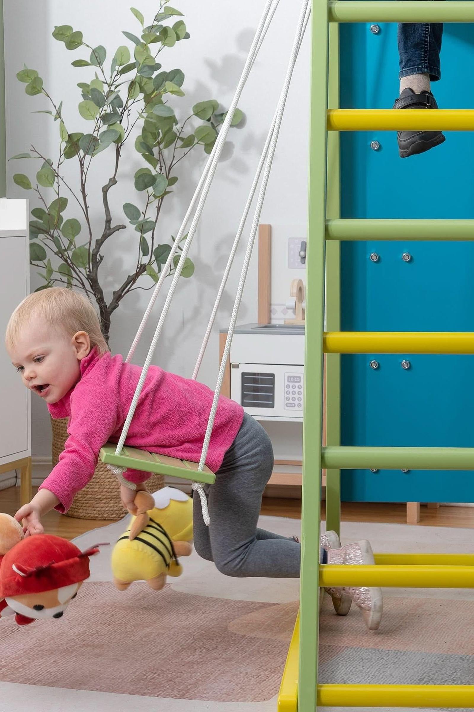 Magnolia - Wooden 7-in-1 Climber, Slide, Gym, Playset, Indoor, New Zealand FSC-certified pinewood