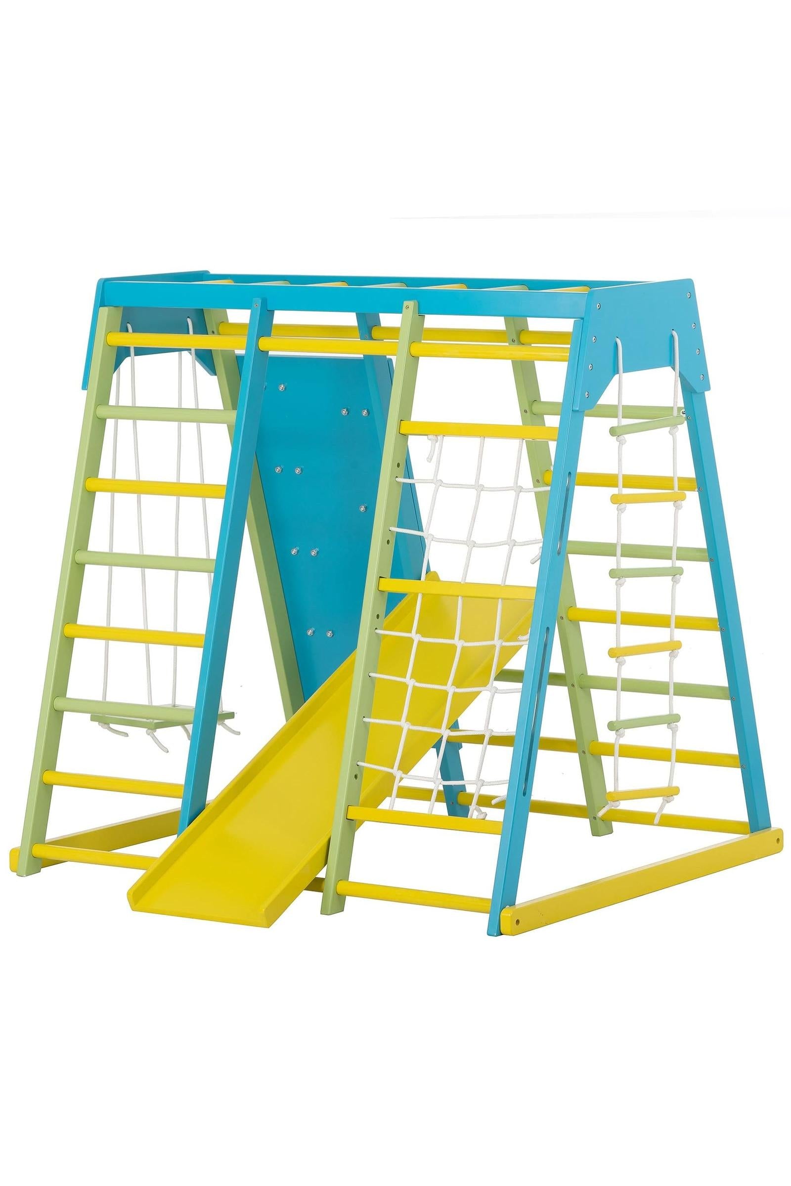Magnolia - Wooden 7-in-1 Climber, Slide, Gym, Playset, Indoor, New Zealand FSC-certified pinewood