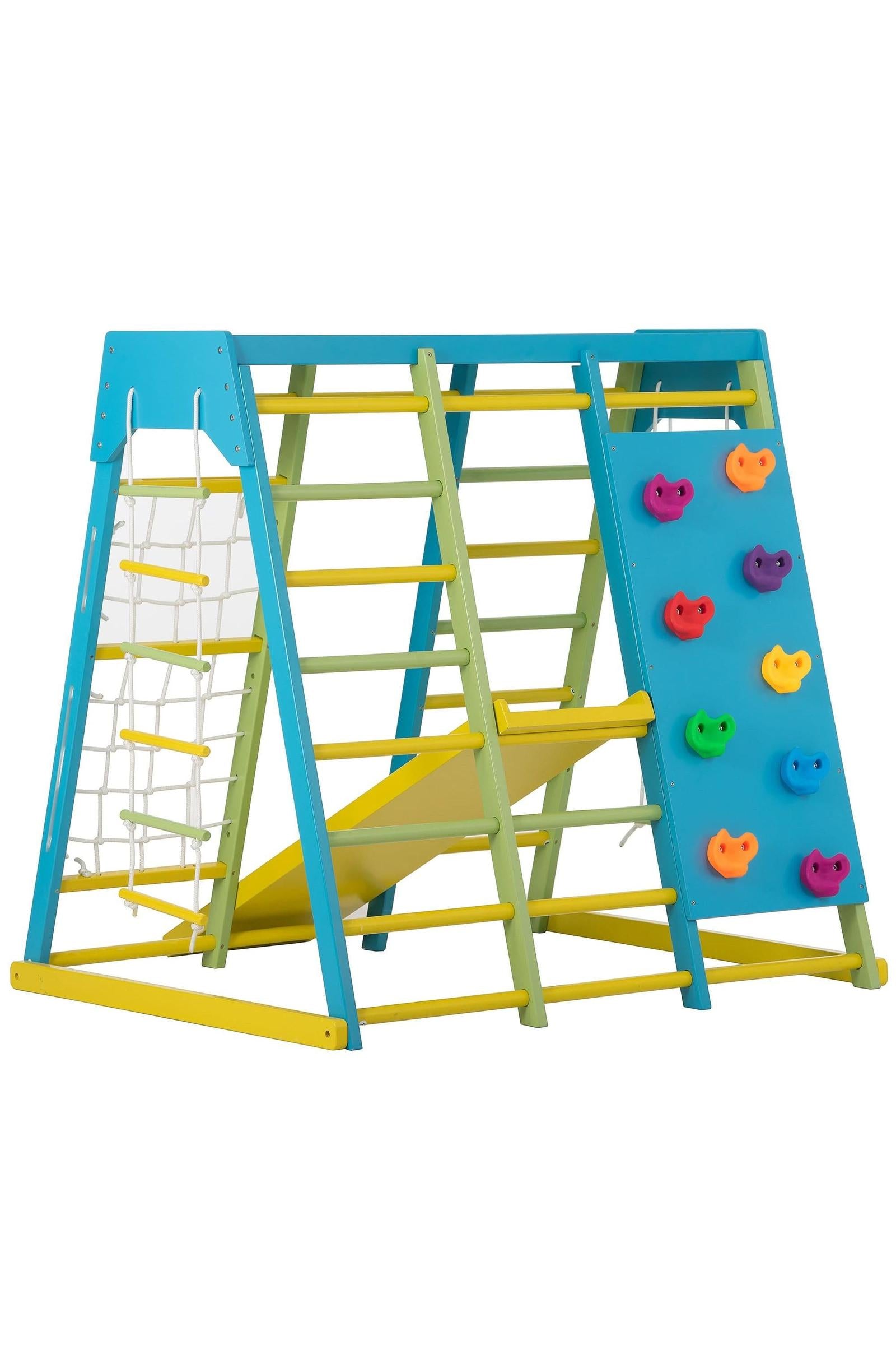 Magnolia - Wooden 7-in-1 Climber, Slide, Gym, Playset, Indoor, New Zealand FSC-certified pinewood