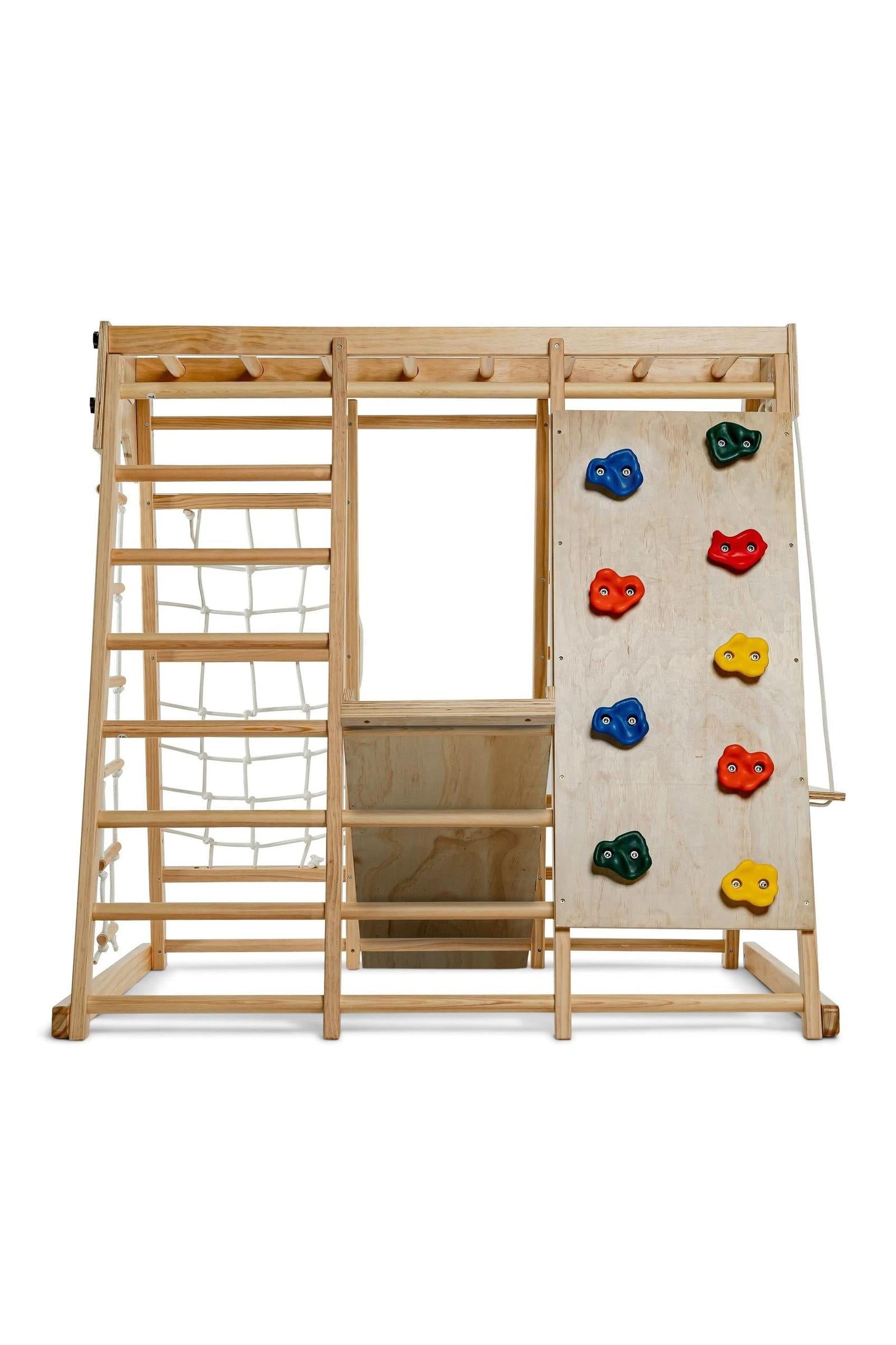 Magnolia - Wooden 7-in-1 Climber, Slide, Gym, Playset, Indoor, New Zealand FSC-certified pinewood