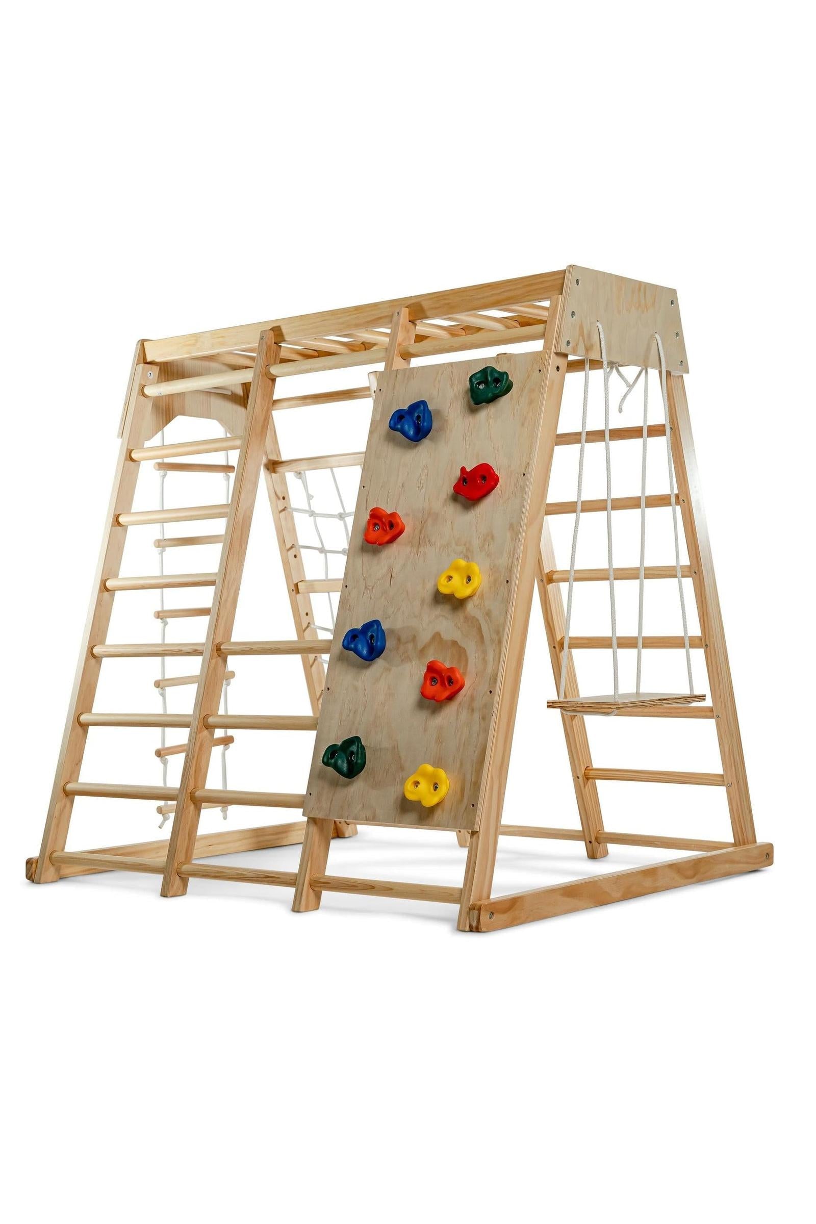Magnolia - Wooden 7-in-1 Climber, Slide, Gym, Playset, Indoor, New Zealand FSC-certified pinewood