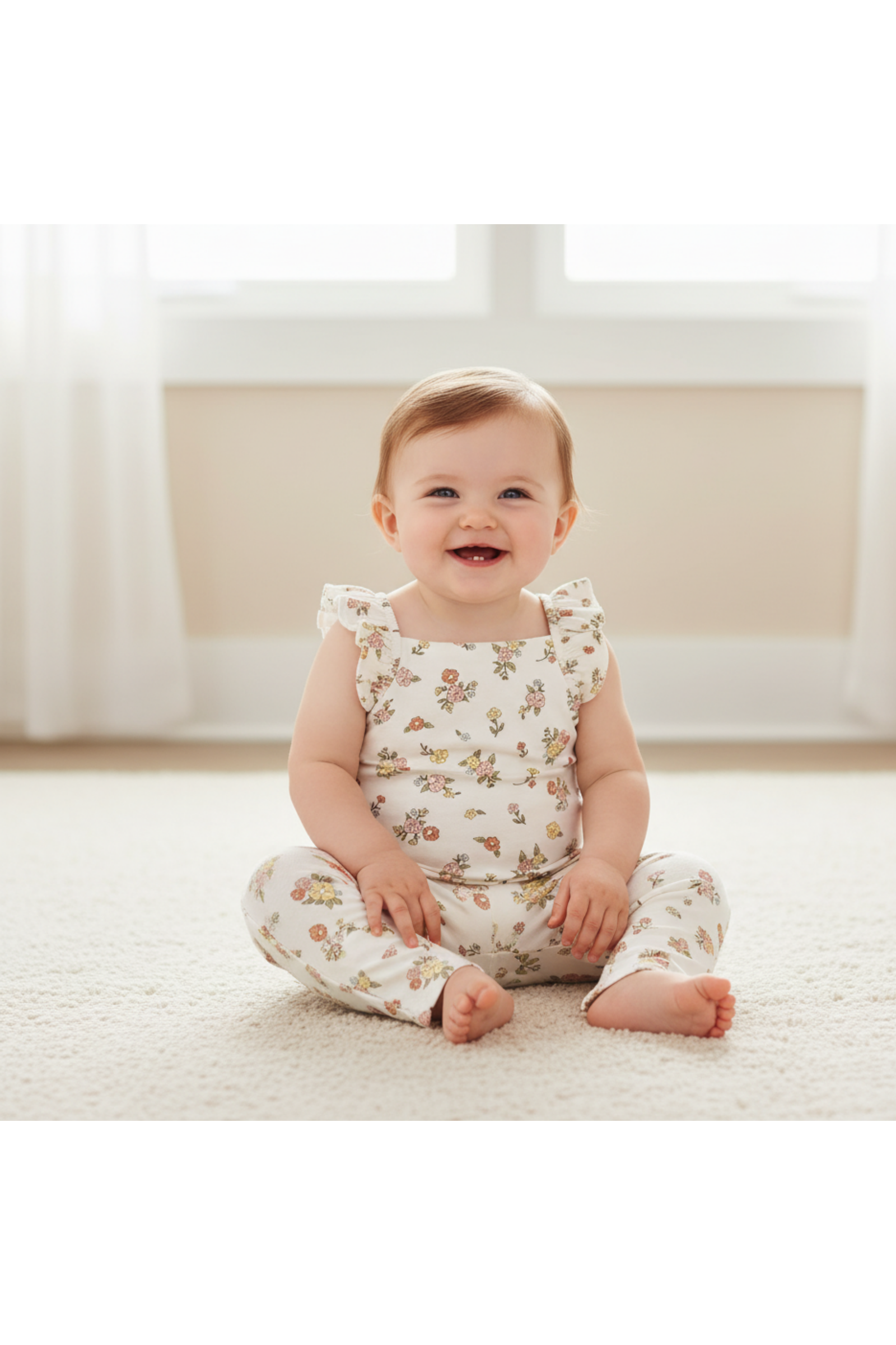 Organic Flutter Romper - Meadow