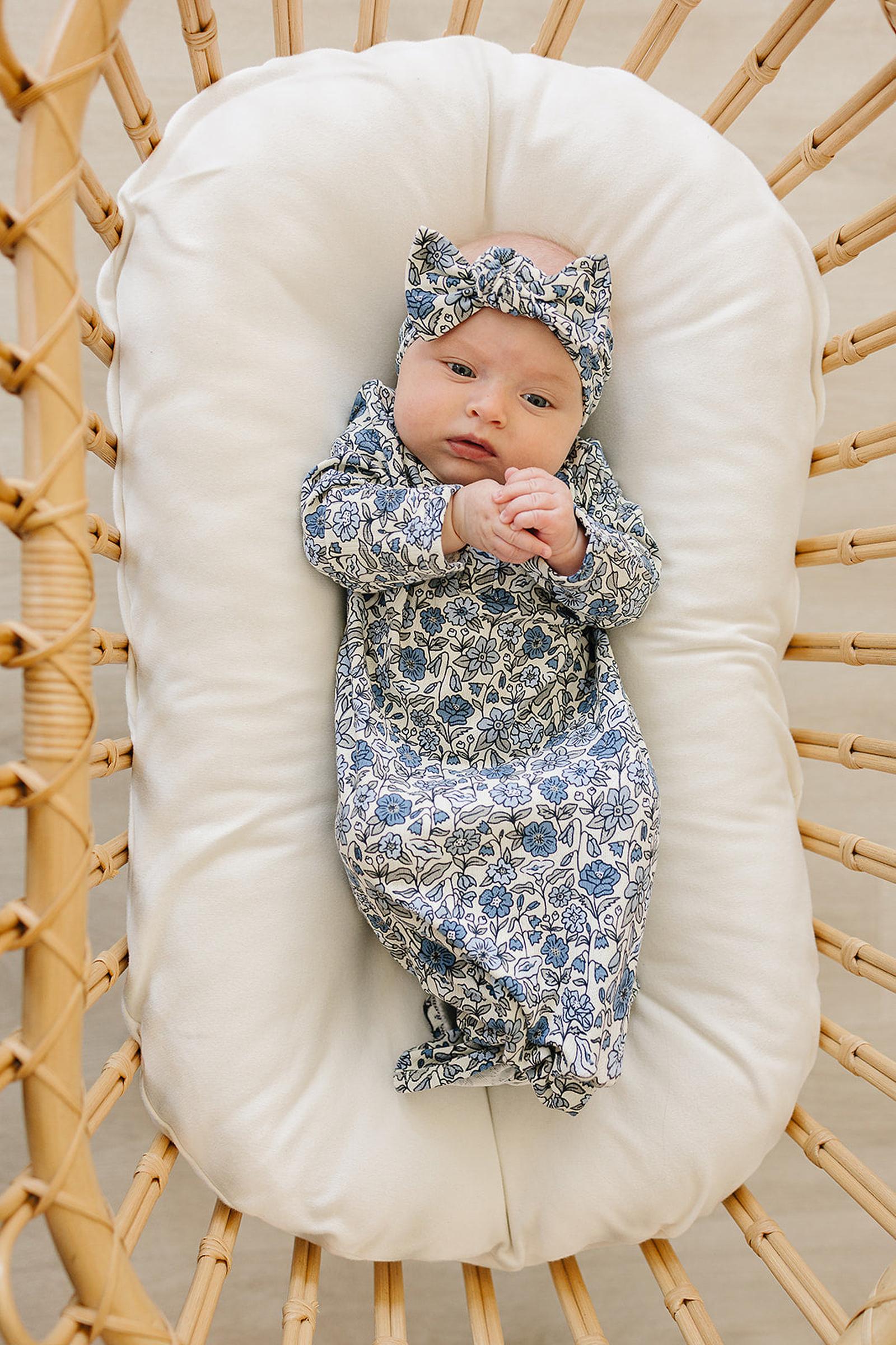 Bluebell Pointelle Knot Gown, Bamboo, Baby Essentials