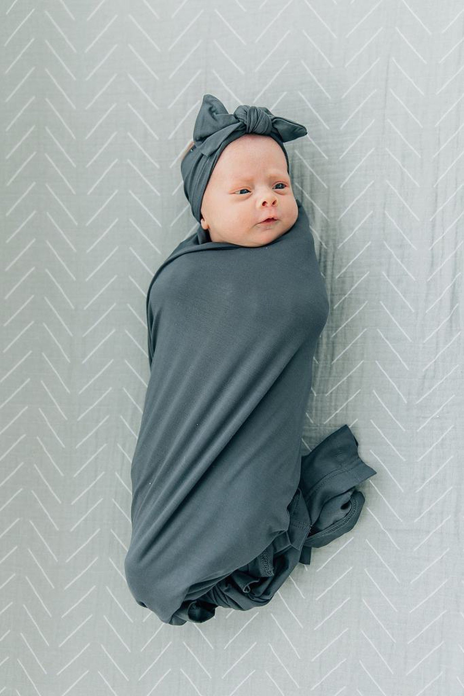 Baby Girl Charcoal Head Wrap, Bamboo, Baby