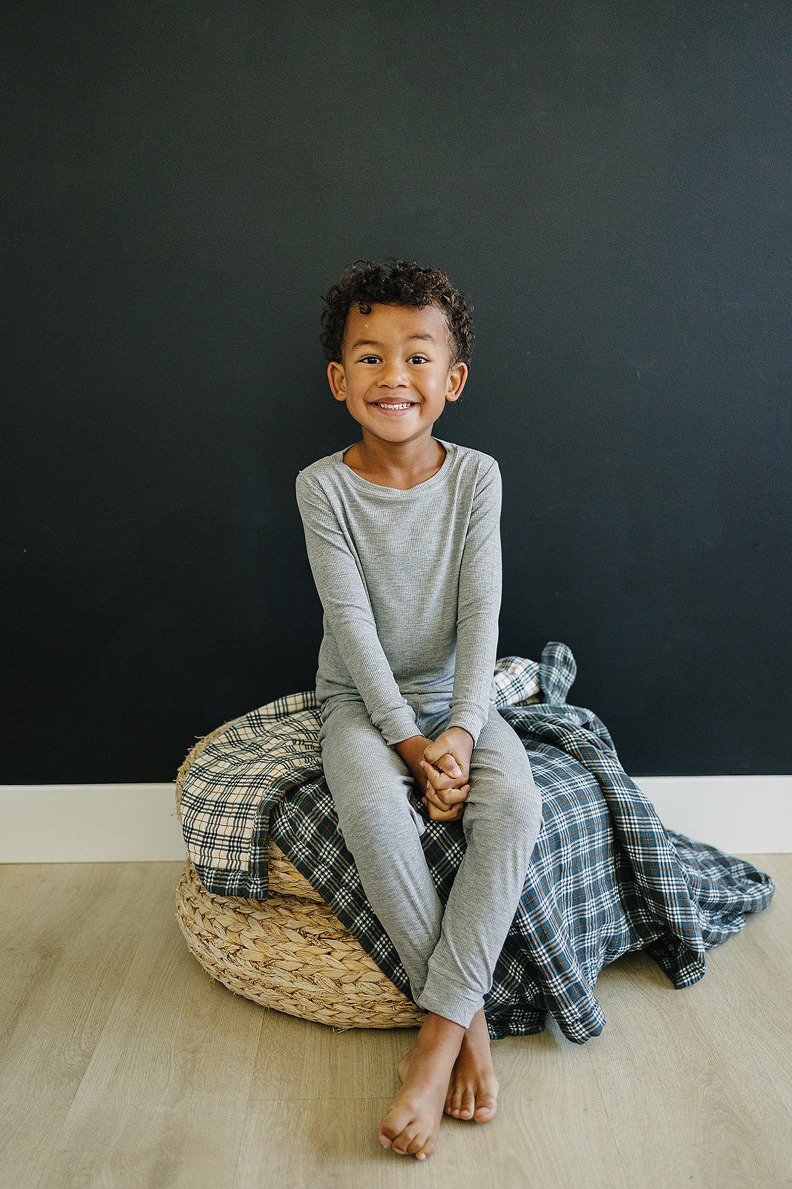 Vintage Plaid + Navy Plaid Lightweight Muslin Crib Quilt, 100% Cotton,