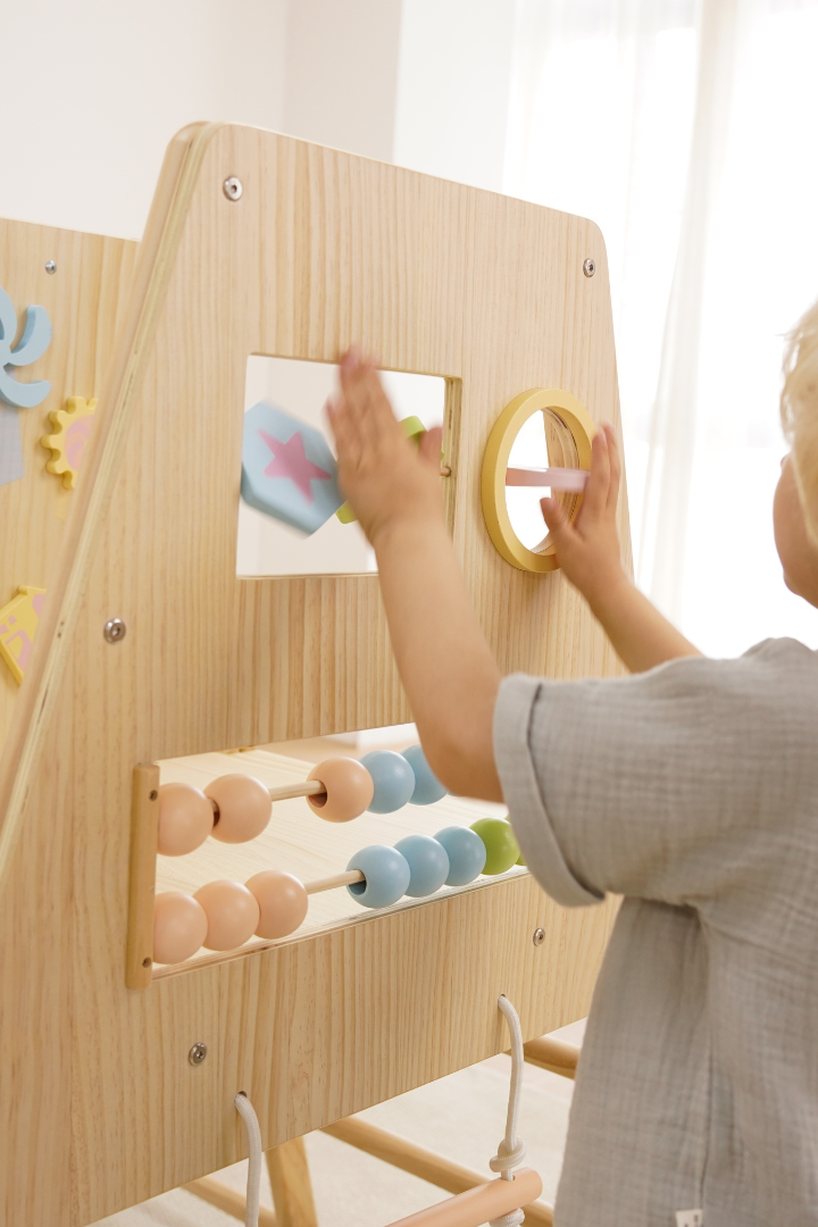 Cherry 5-in-1 Wooden Climber, Indoor, Home Gym Playset, Toddlers & Kids