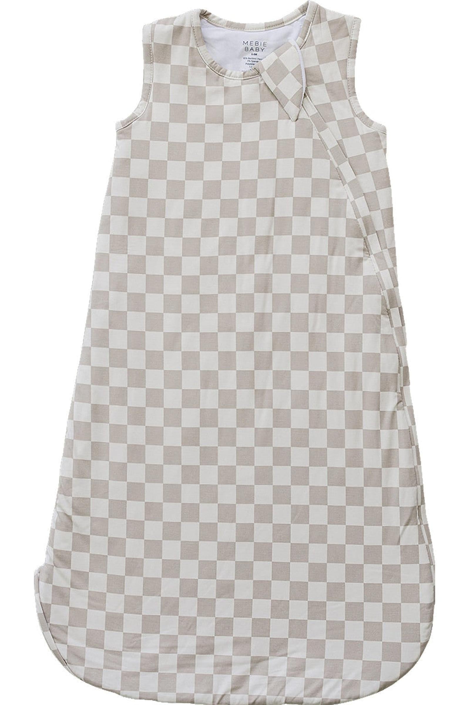 Taupe Checkered Bamboo Baby Sleep Sack