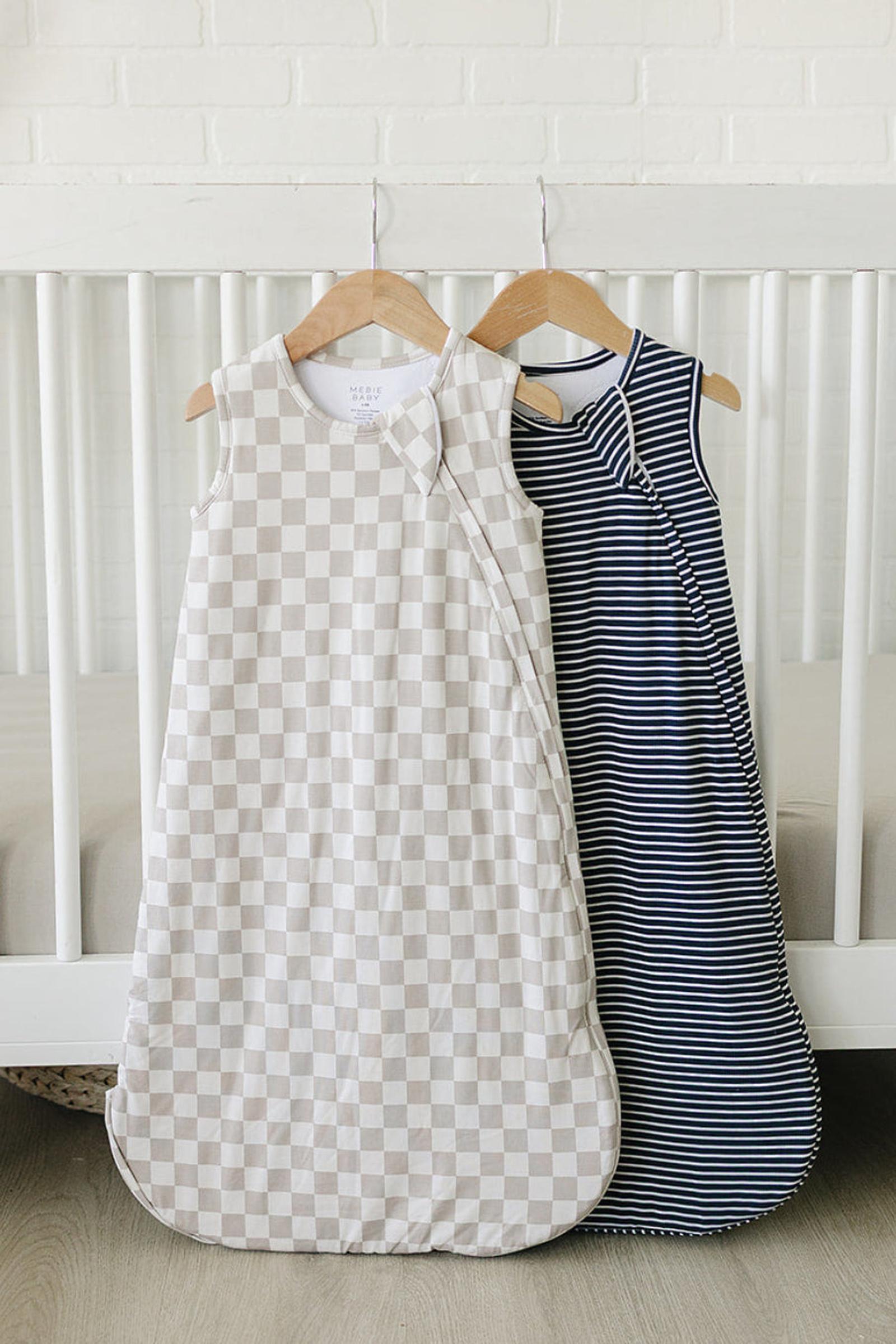Taupe Checkered Bamboo Baby Sleep Sack