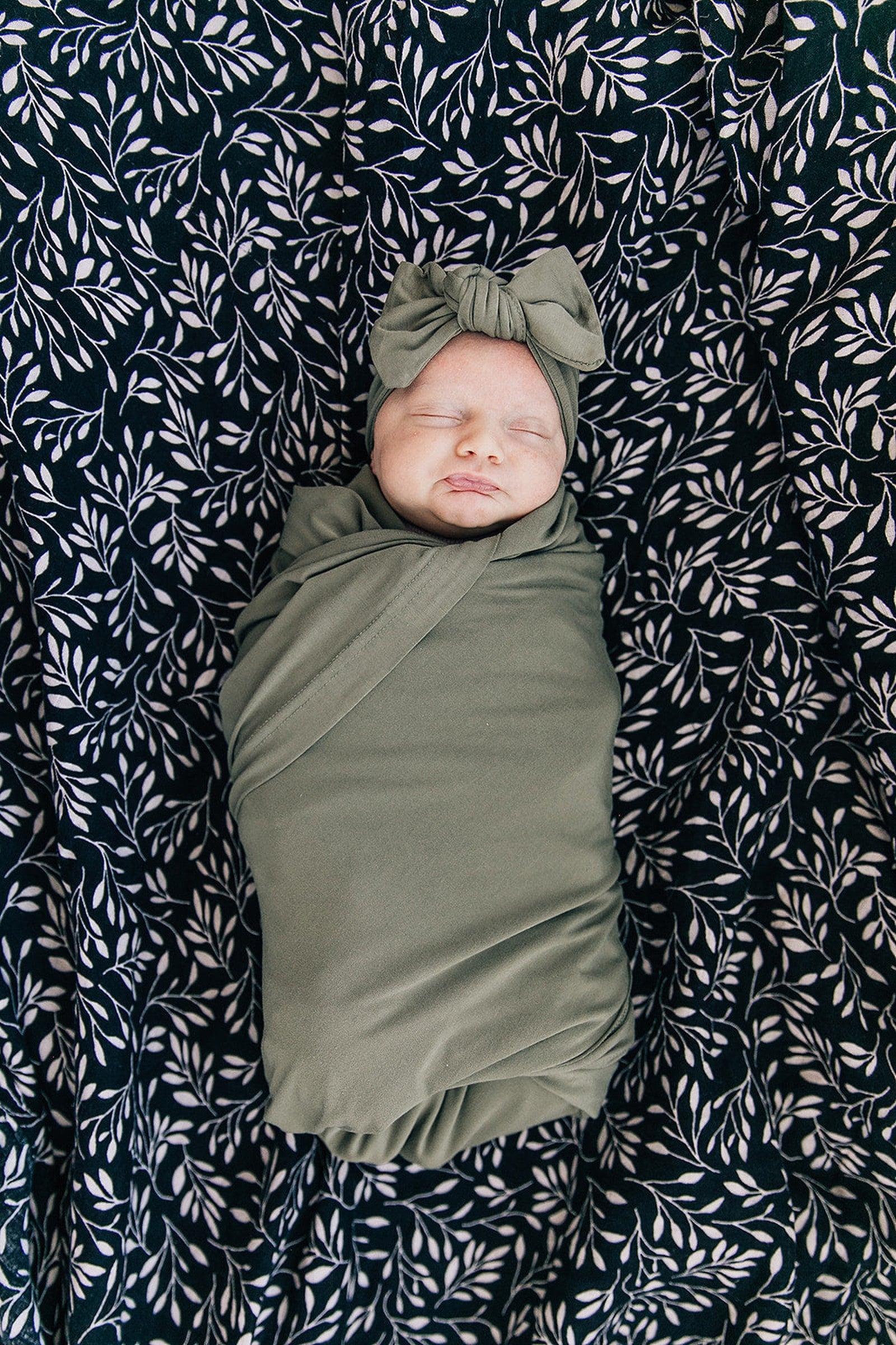 Olive Swaddle + Hat OR Head Wrap Set | Bamboo  | Baby Essentials