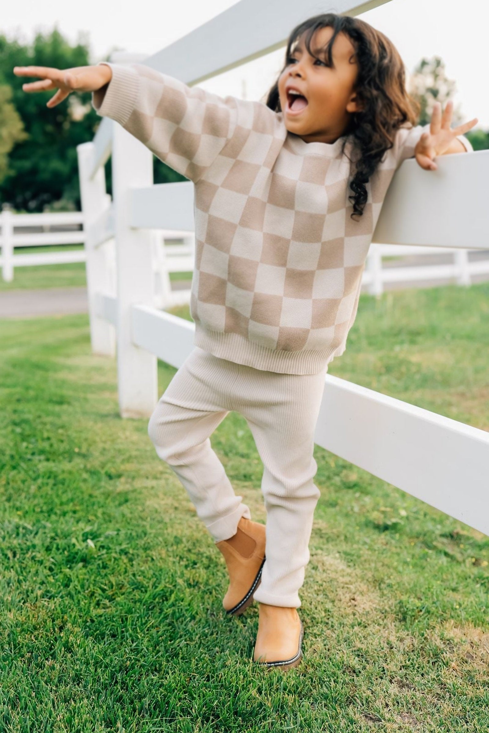 Cream Knit Leggings, Organic Cotton, Gender Neutral, Baby, Toddler & Kids
