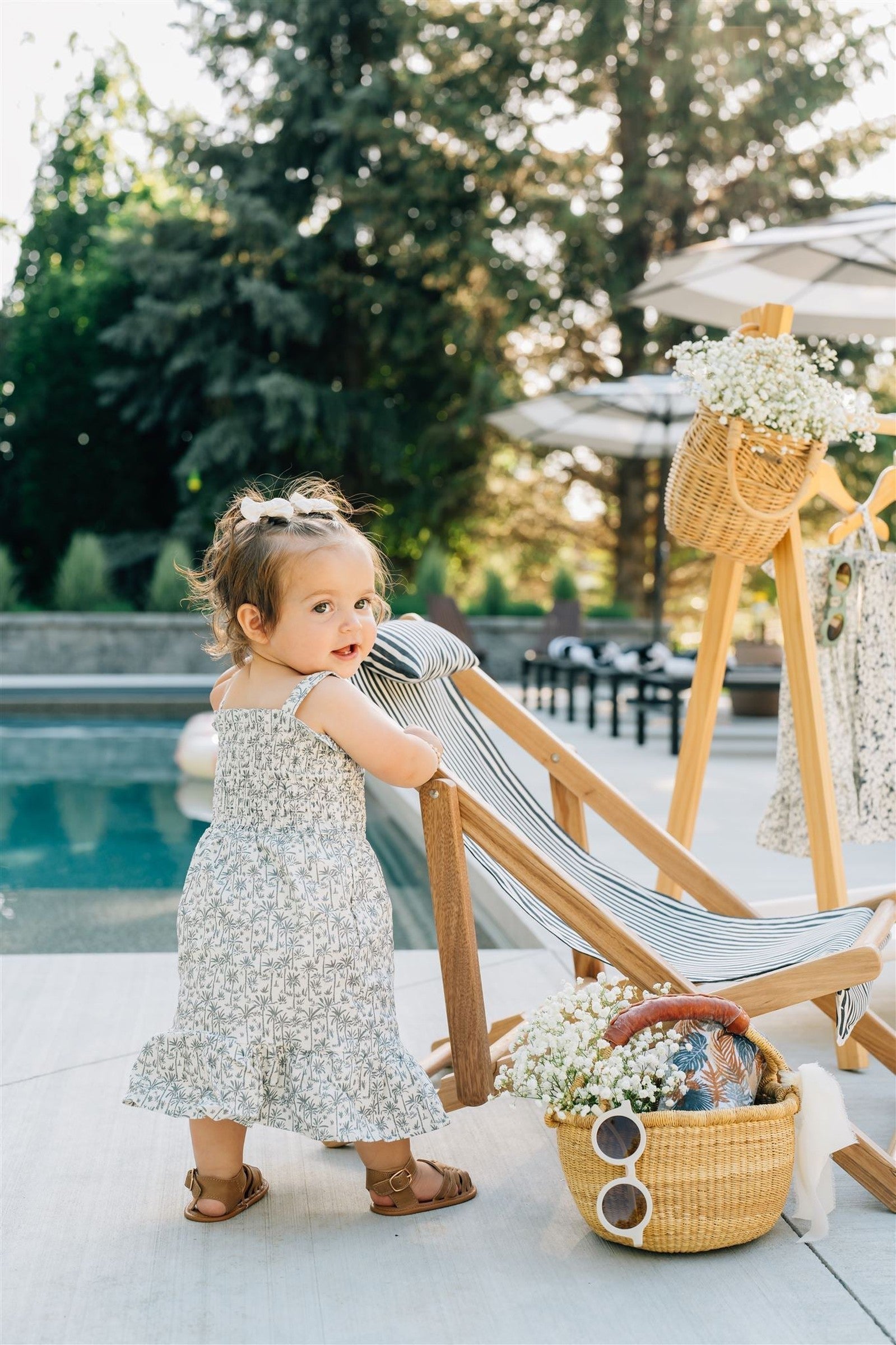Palm Tree Linen Summer Dress, Baby, Toddler & Kids