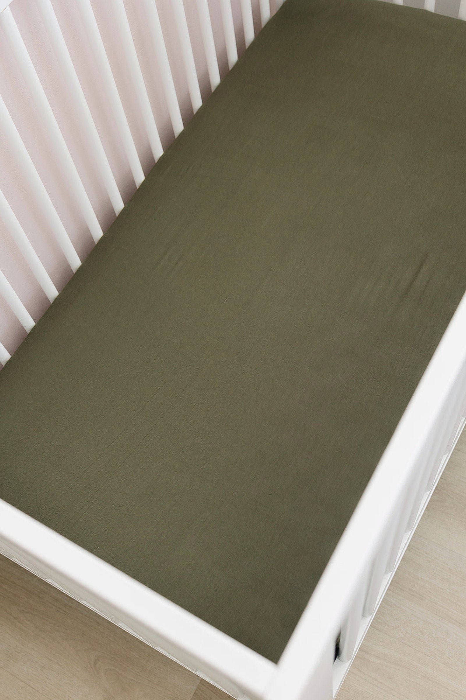 Olive Stretch Crib Sheet, Bamboo, Baby Essentials