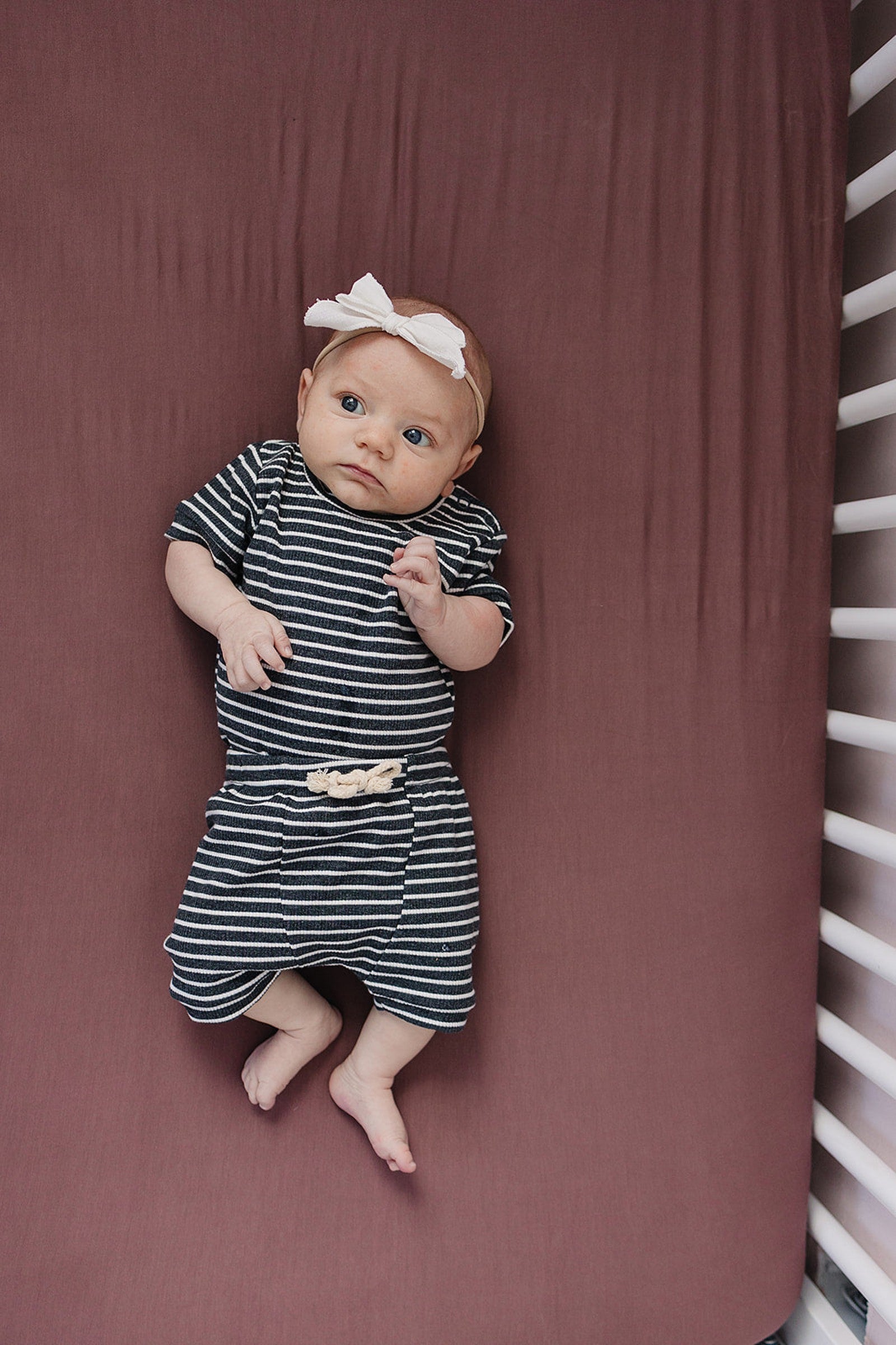 Plum Stretch Crib Sheet, Bamboo, Baby Essentials