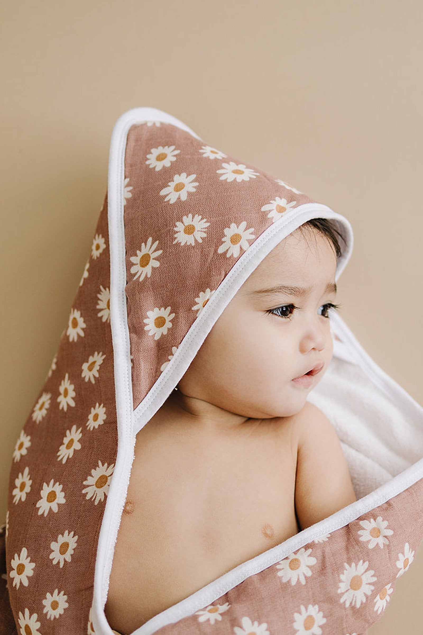 Daisy Dream Muslin Hooded Towel, 100% Cotton, Baby Essentials