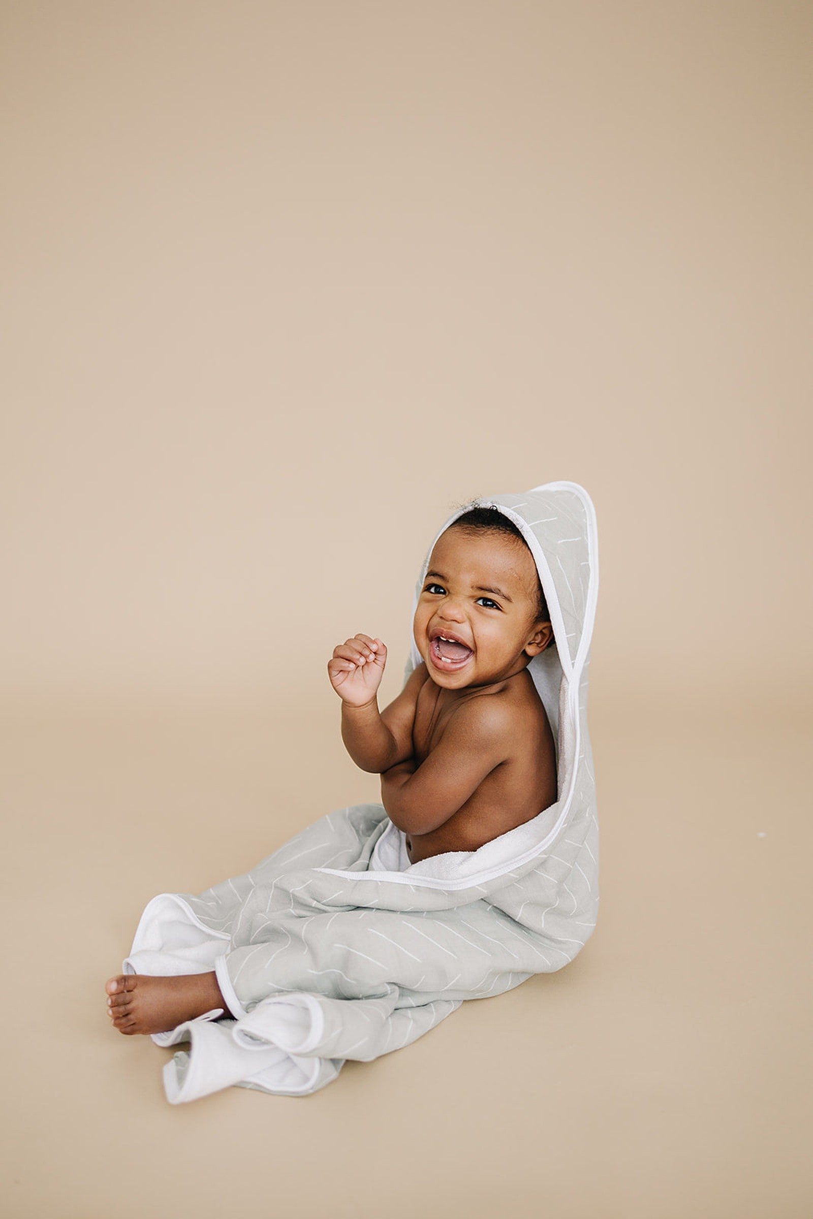 Desert Sage Muslin Hooded Towel, 100% Cotton, Baby Essentials