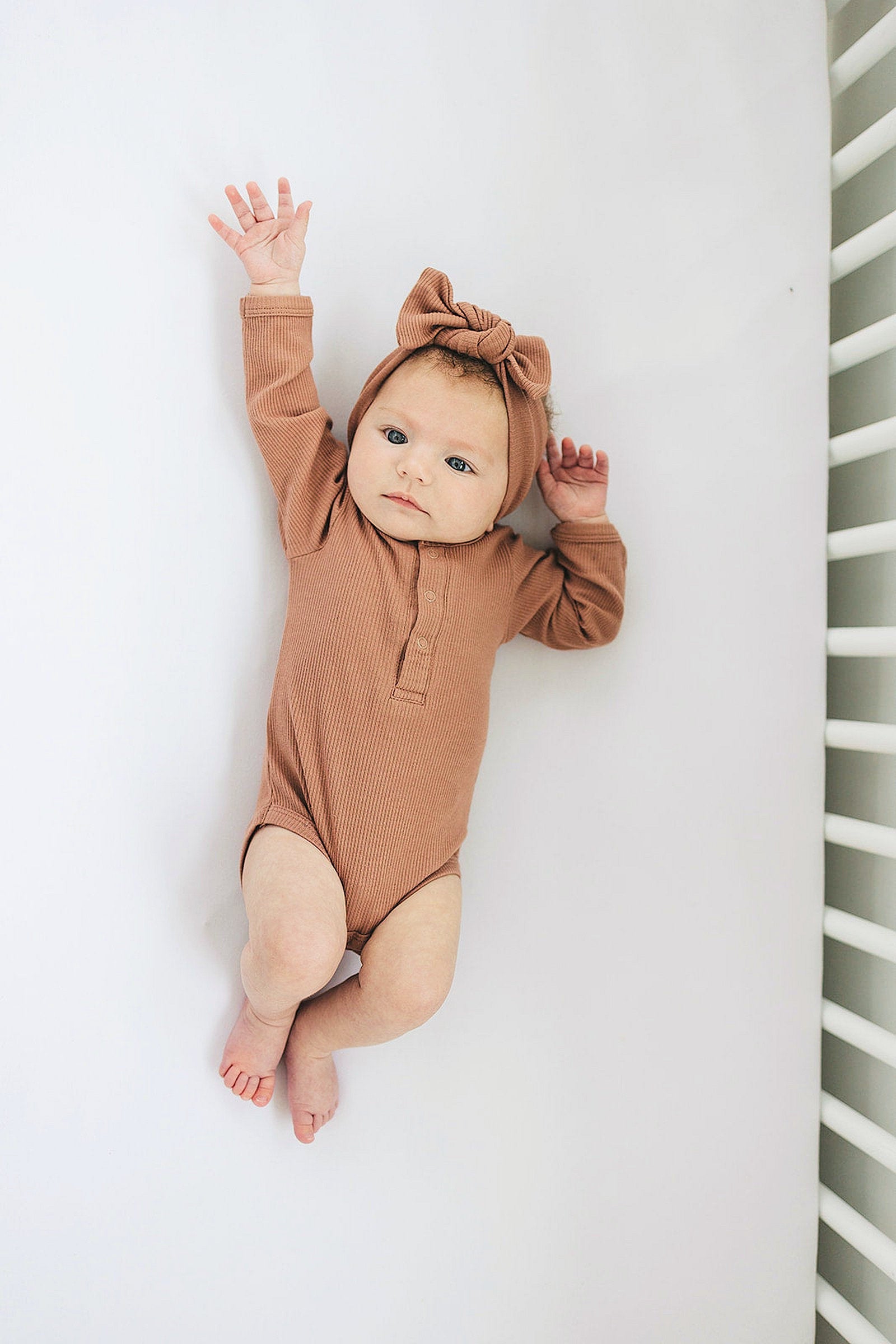 Dusty Rose Snap Long Sleeve Ribbed Bodysuit, Baby Essentials, Organic Cotton