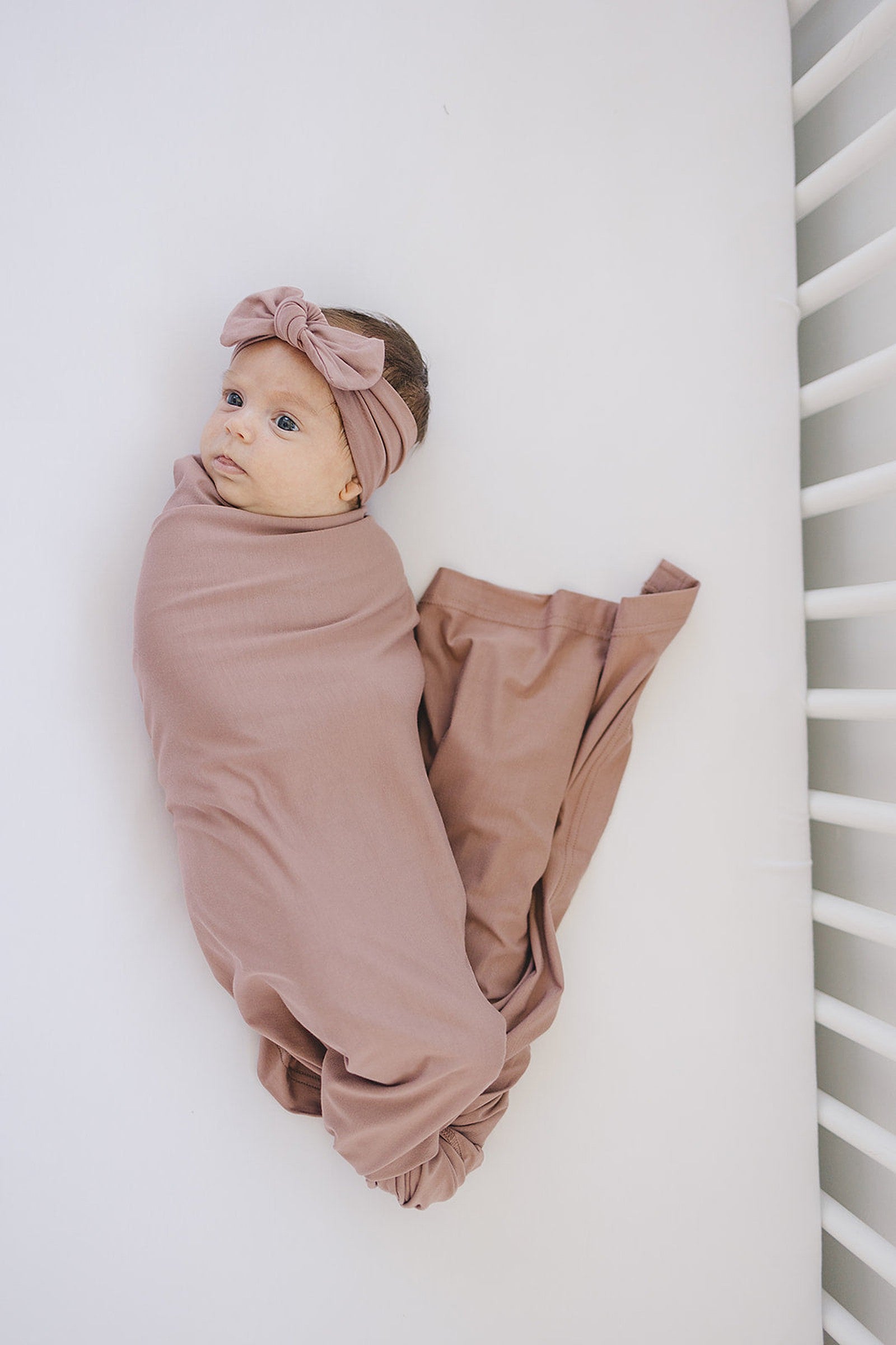 Baby Girl Dusty Rose Head Wrap, Bamboo, Baby