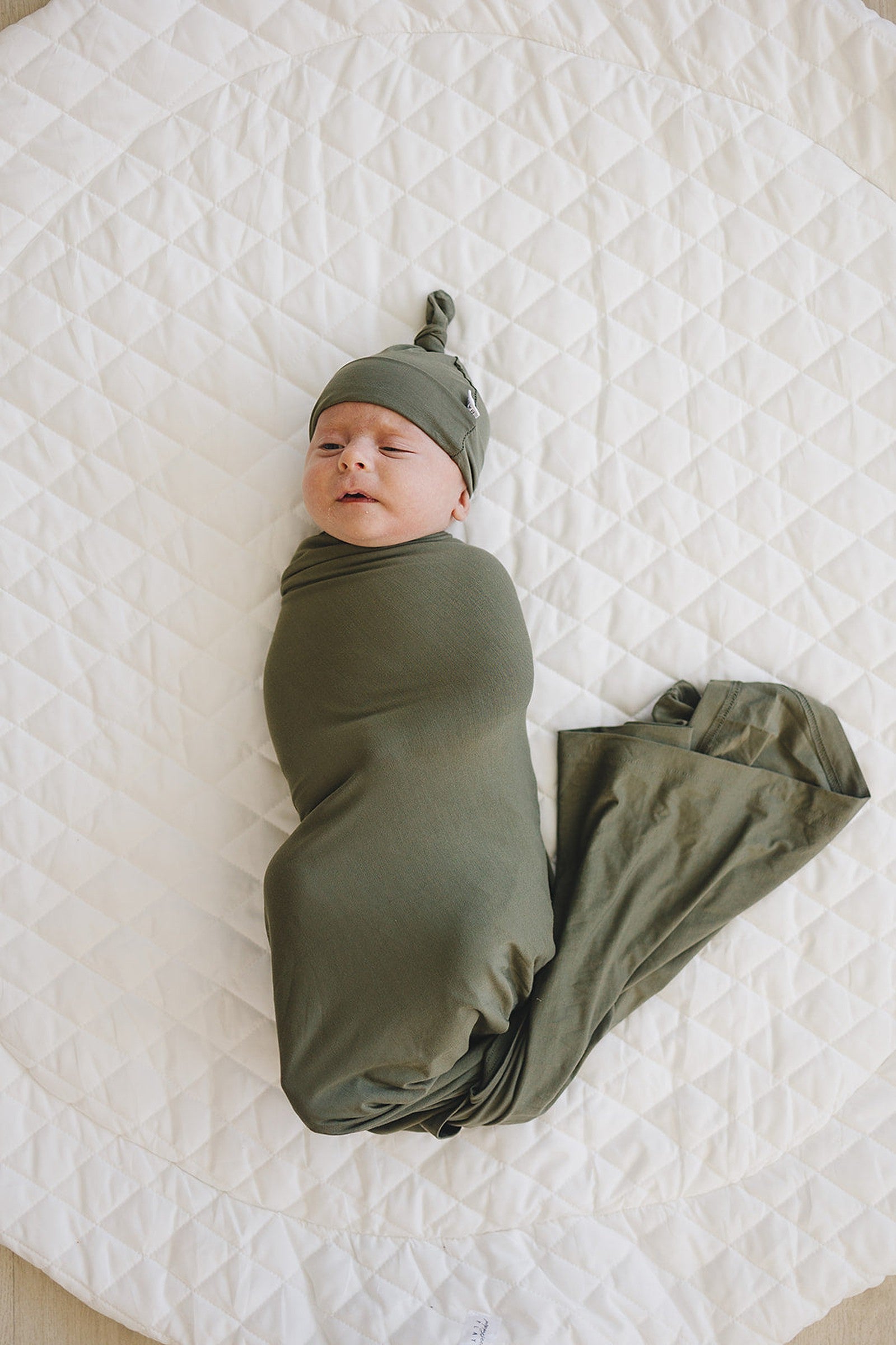 Olive Swaddle + Hat OR Head Wrap Set | Bamboo  | Baby Essentials