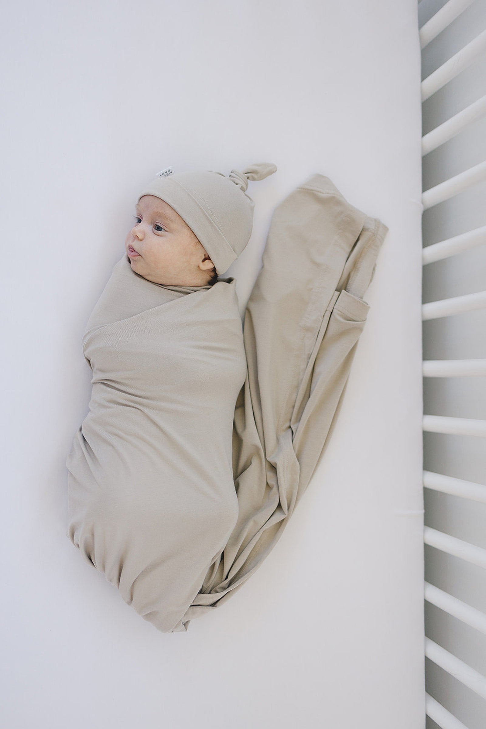 Oatmeal Swaddle Blanket + Hat OR Head Wrap Set, Bamboo, Baby Essentials, Gender Neutral