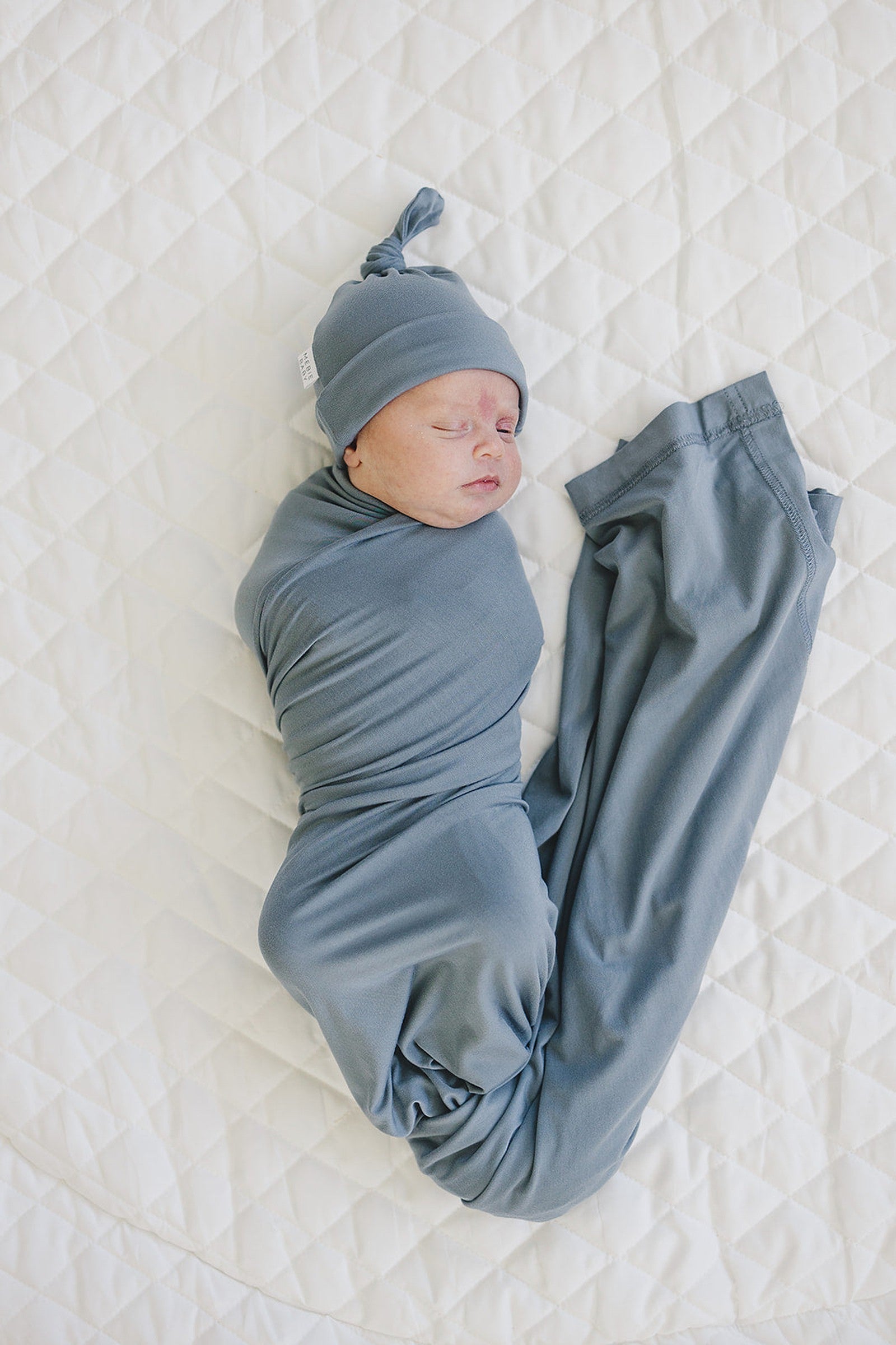 Dusty Blue Knot Hat, Bamboo, Newborn, Baby Essentials