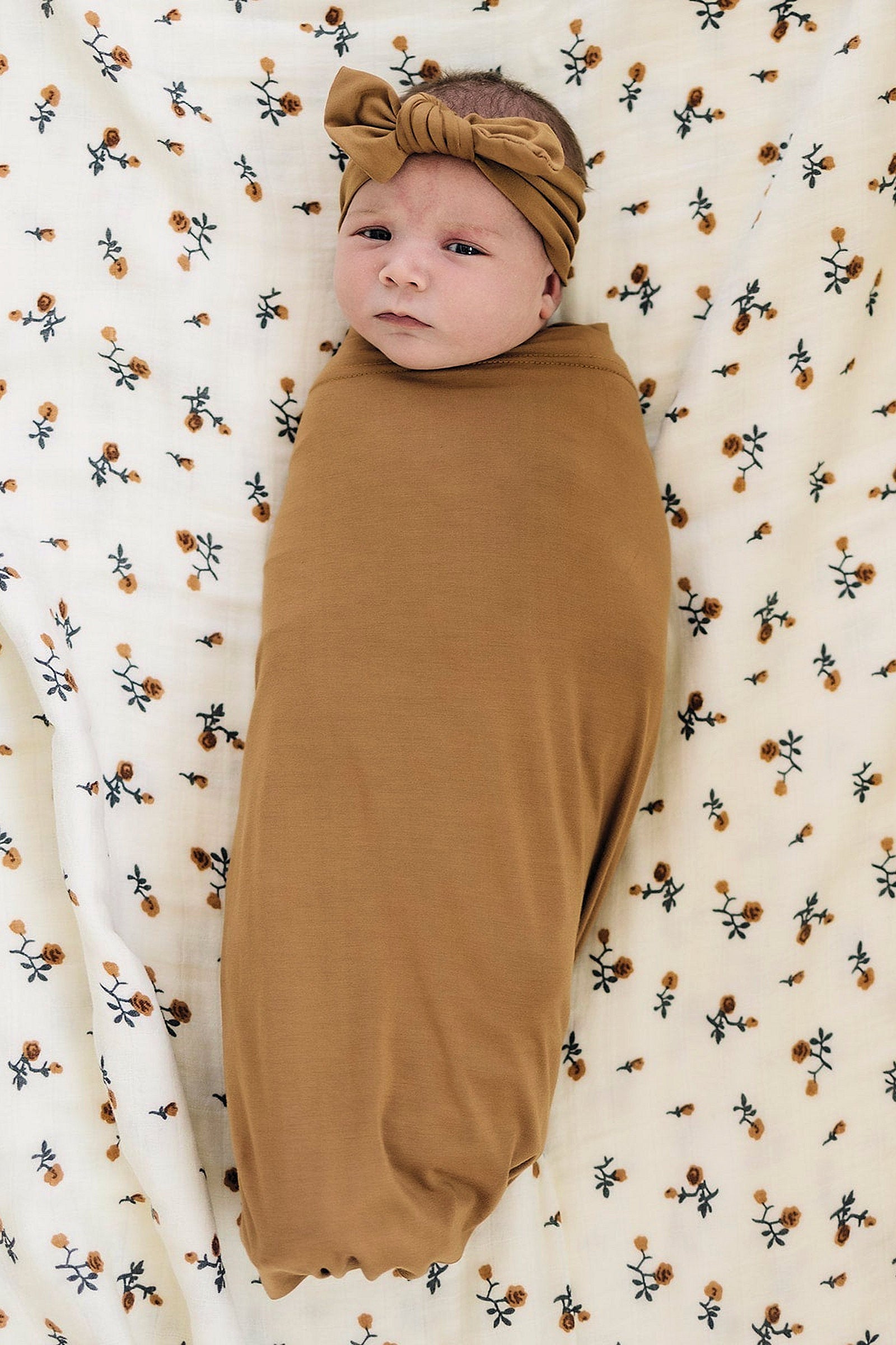 Mustard Stretch Swaddle Blanket, Bamboo, Gender Neutral, Baby