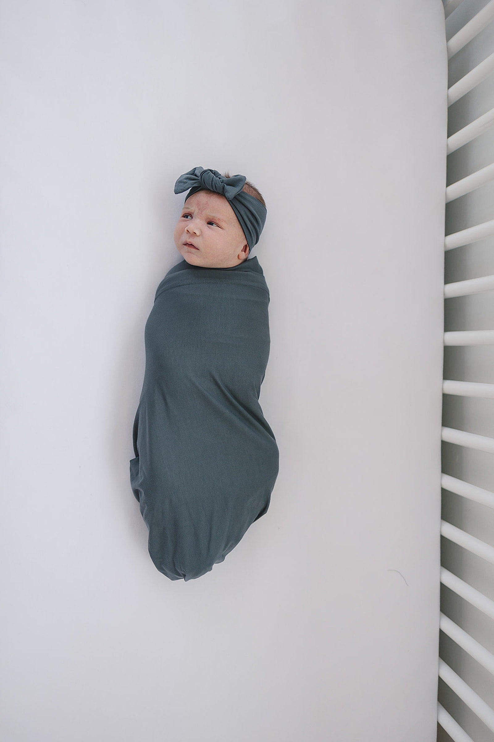 Baby Girl Charcoal Head Wrap, Bamboo, Baby