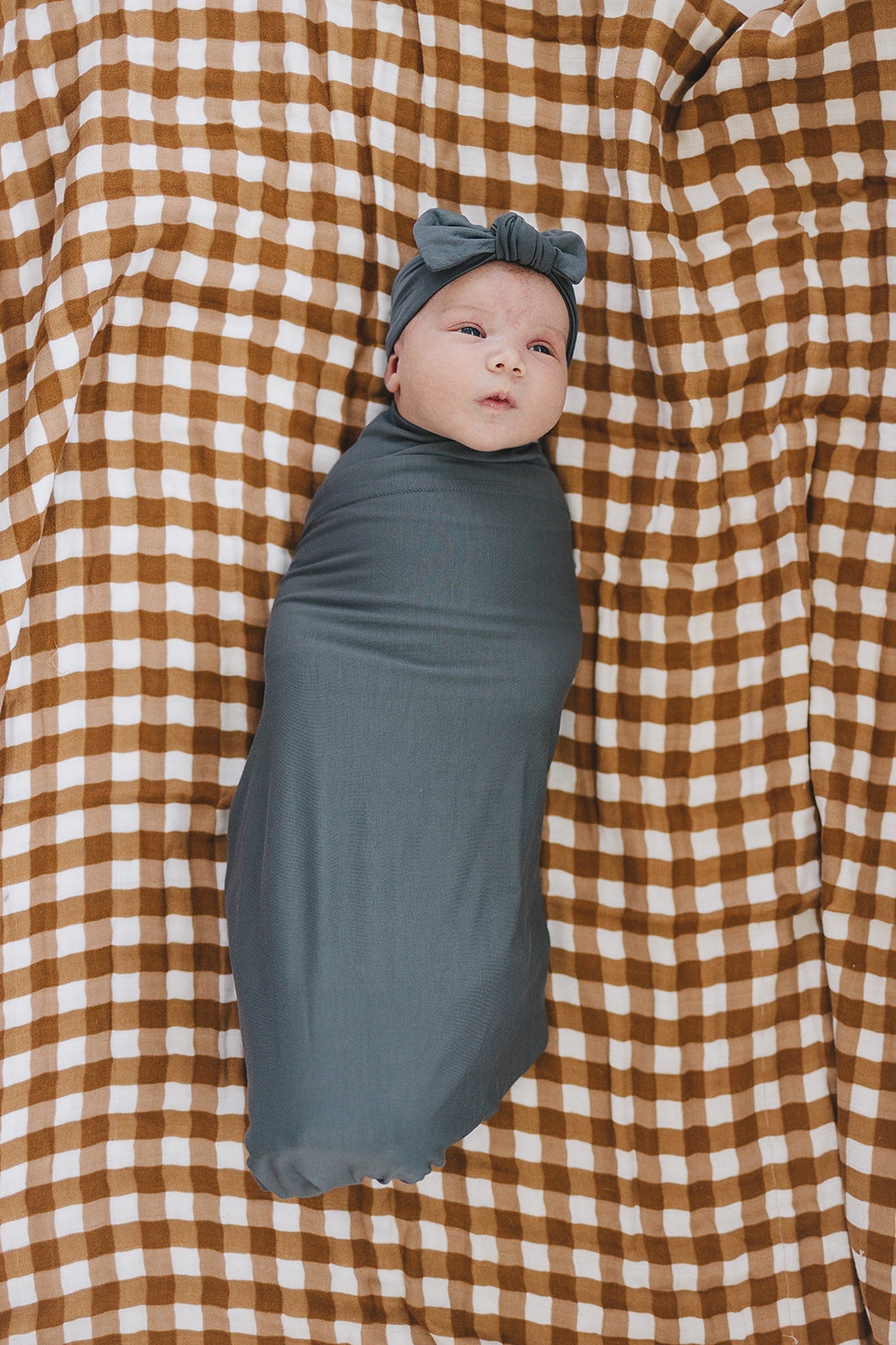 Baby Girl Charcoal Head Wrap, Bamboo, Baby