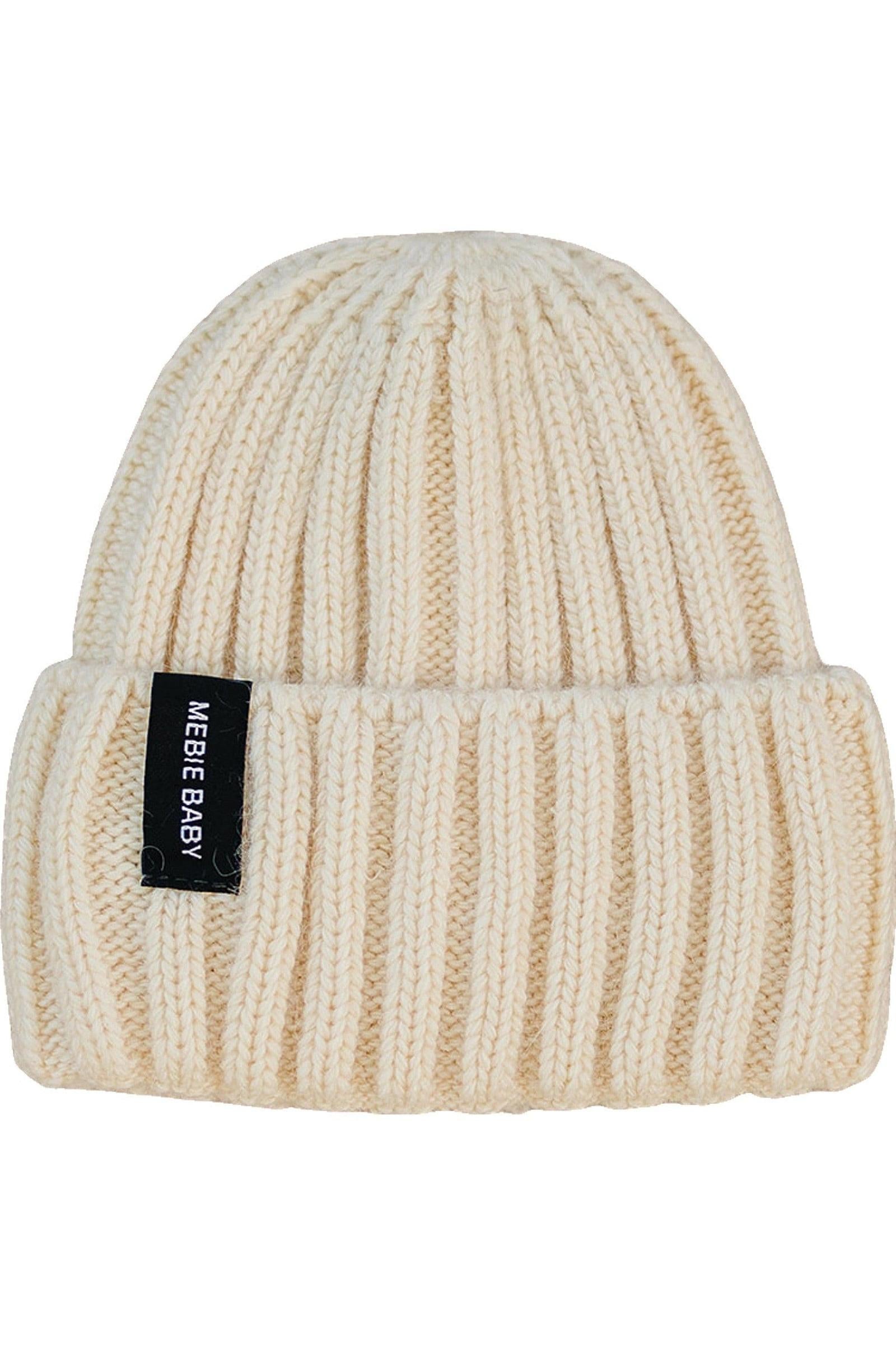 Cream Chunky Knit Beanie, 100% Angora Wool, Newbon, Baby