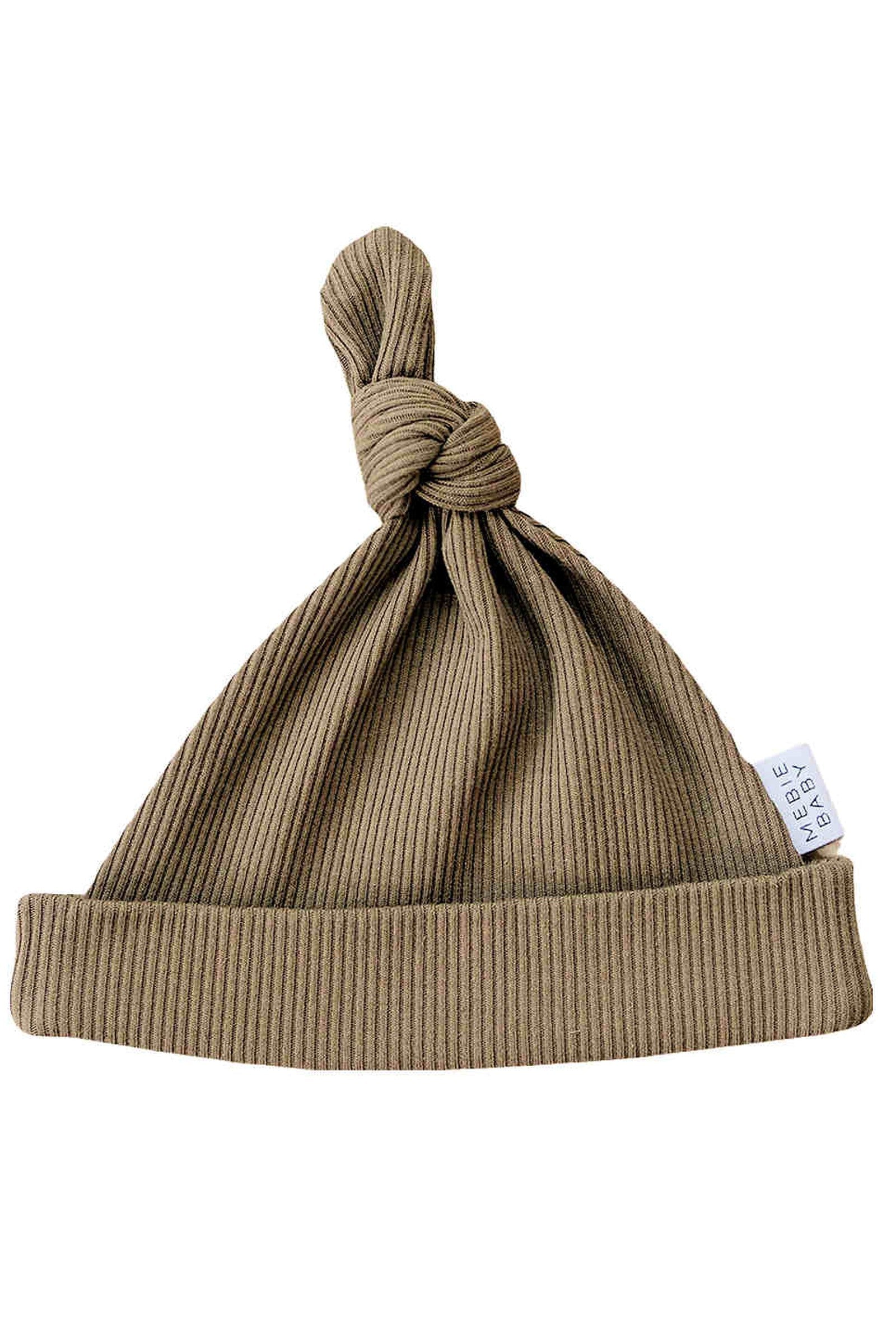 Cocoa Organic Ribbed Newborn Knot Hat, Baby Essentials, Cotton